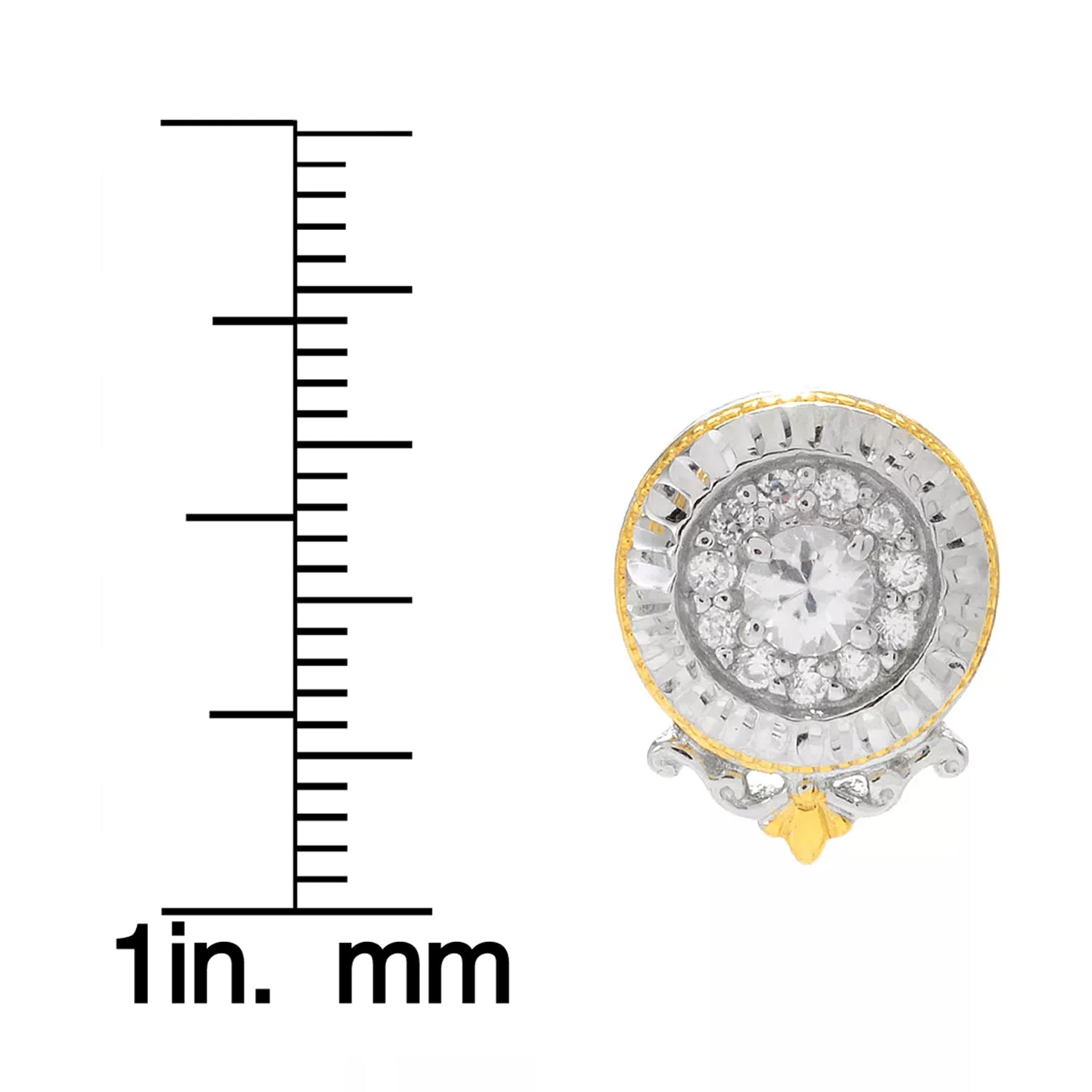 Gems en Vogue 1.24ctw White Zircon Diamond Cut Stud Earrings