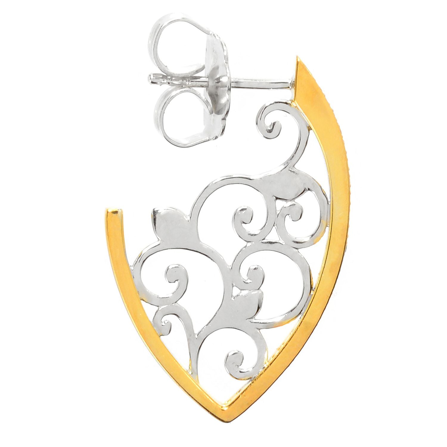 Gems en Vogue 0.32ctw Diamond Hoop Earrings