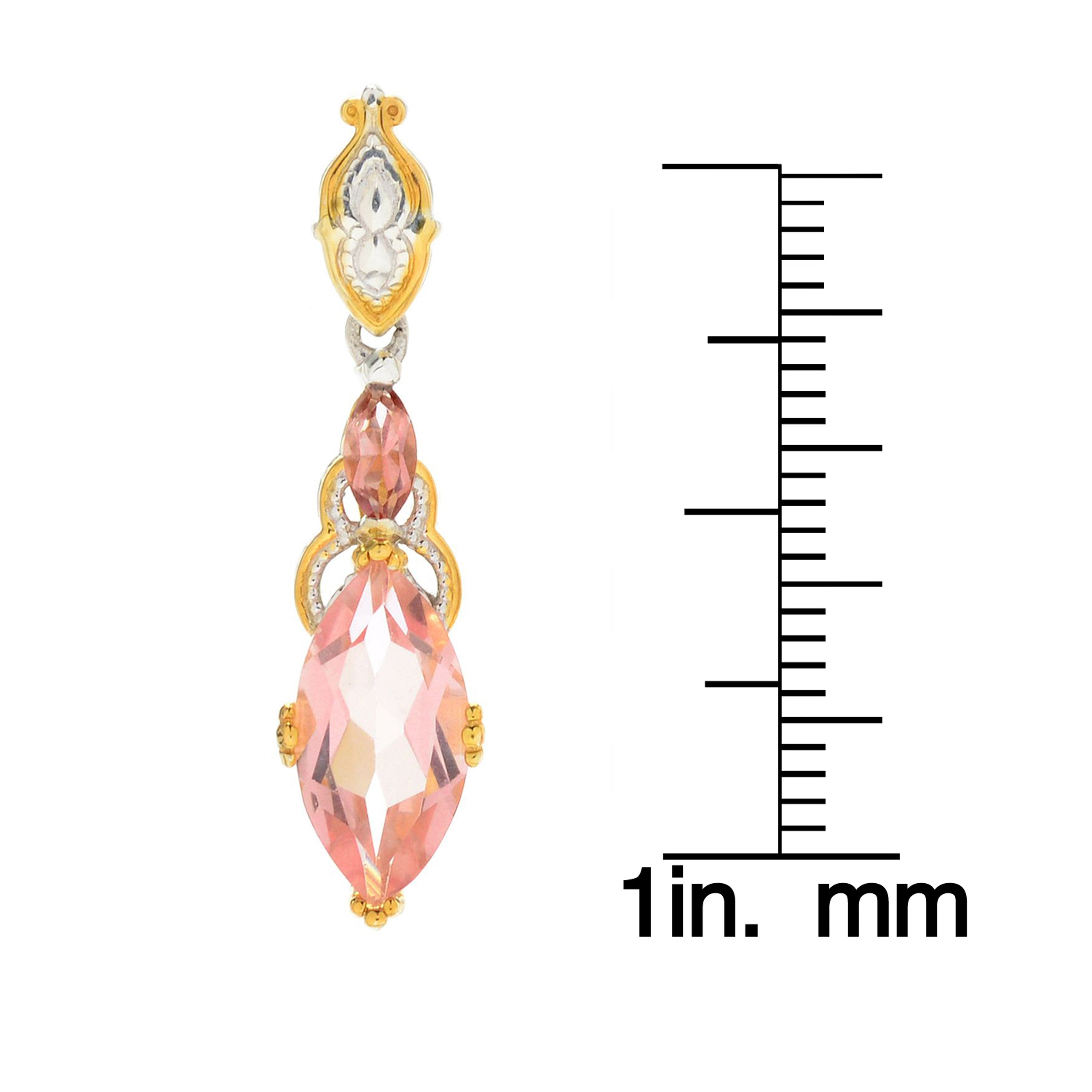 Gems en Vogue 5.20ctw Morganite Color Topaz Drop Earrings