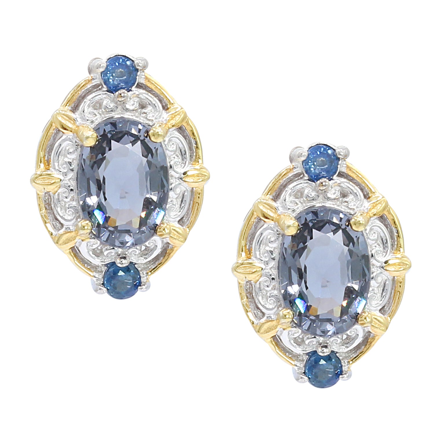 Gems en Vogue Blue Spinel Stud Earrings