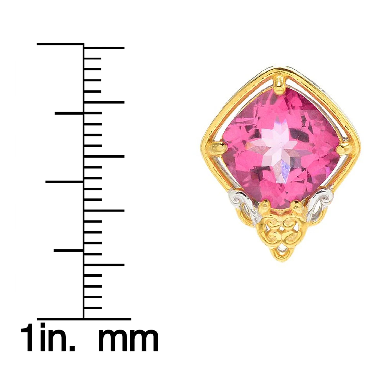 Gems en Vogue 10.10ctw Martha Rocha Color Pink Topaz Stud Earrings