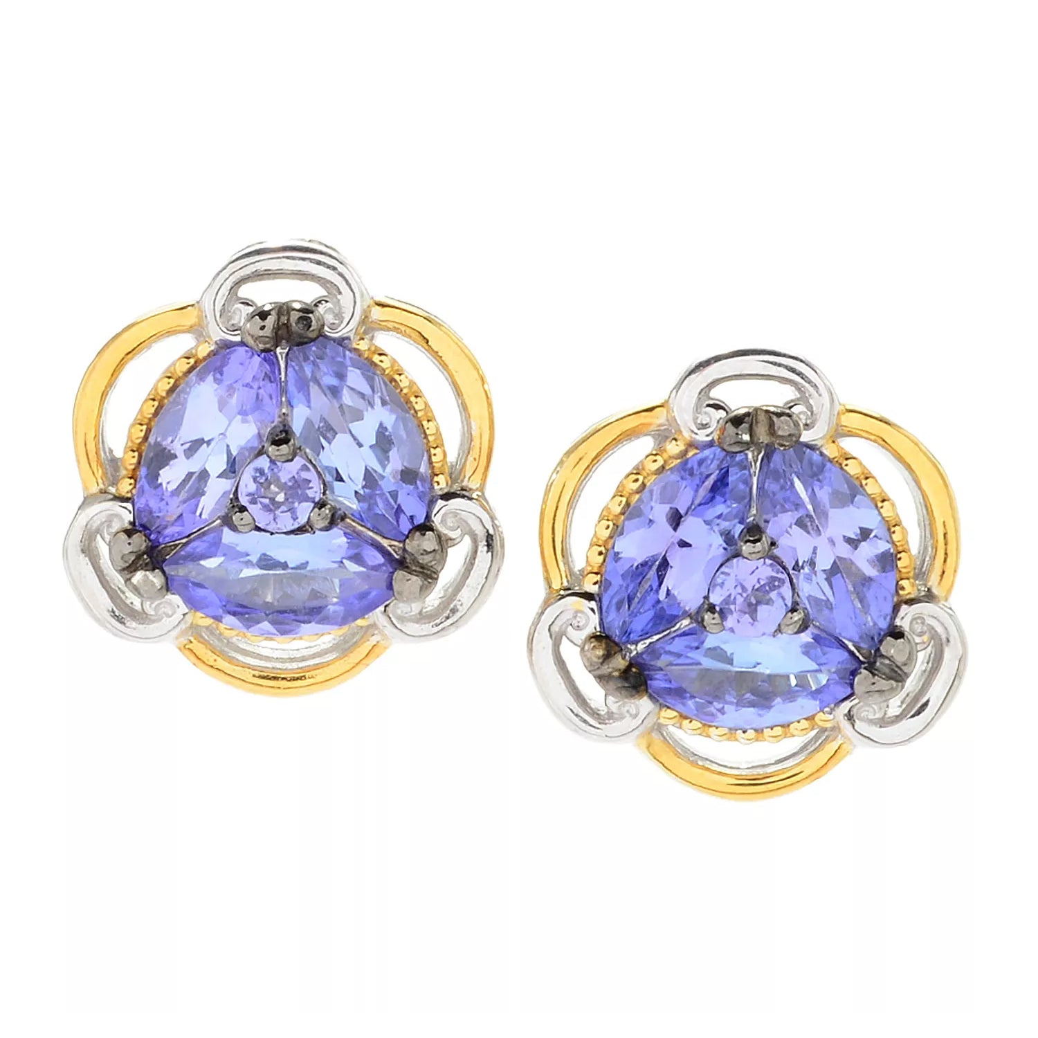 Gems en Vogue 1.54ctw Tanzanite Stud Earrings