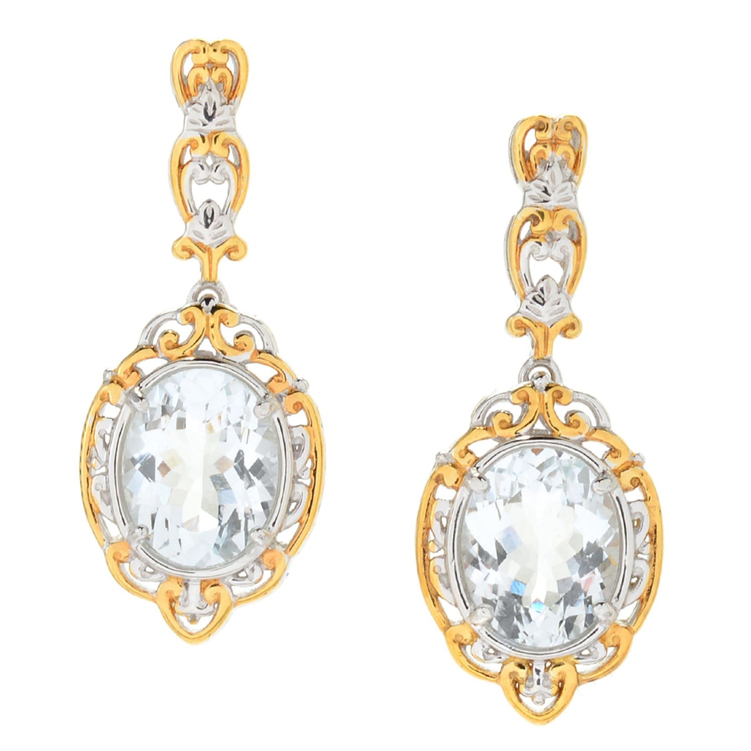 Gems en Vogue 4.60ctw Goshenite Drop Earrings