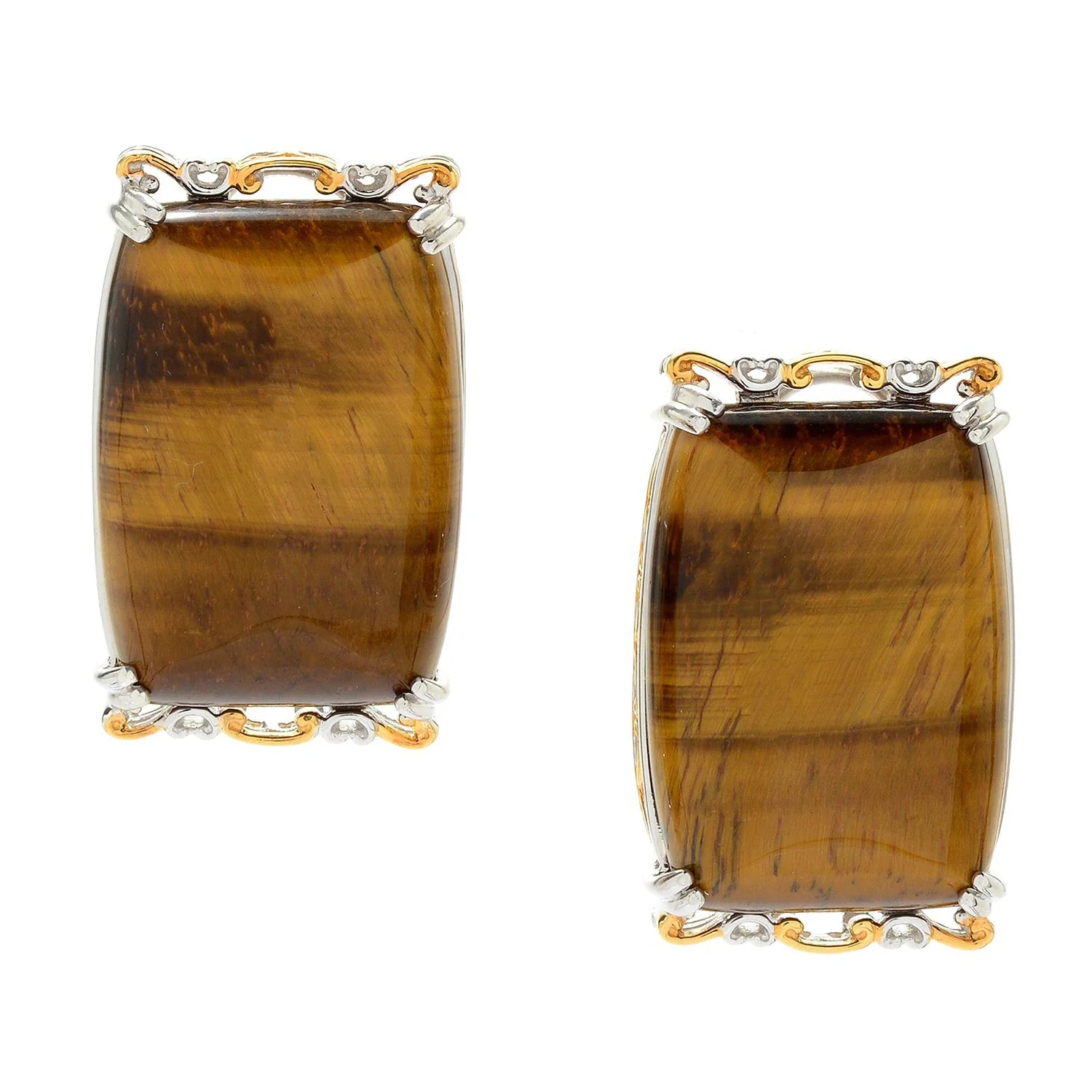 Gems en Vogue Tiger's Eye Stud Earrings