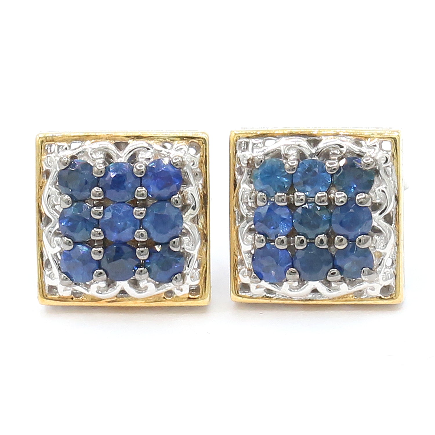 Gems en Vogue 1.10ctw Royal Blue Sapphire Stud Earrings