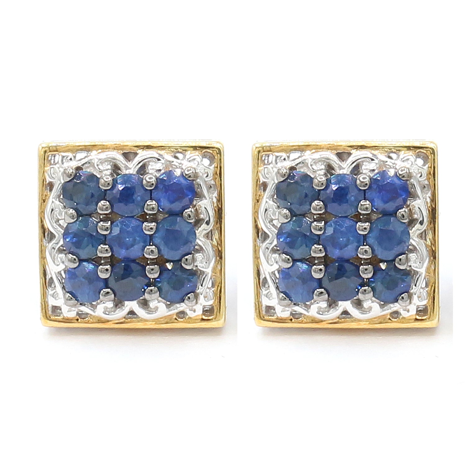 Gems en Vogue 1.10ctw Royal Blue Sapphire Stud Earrings