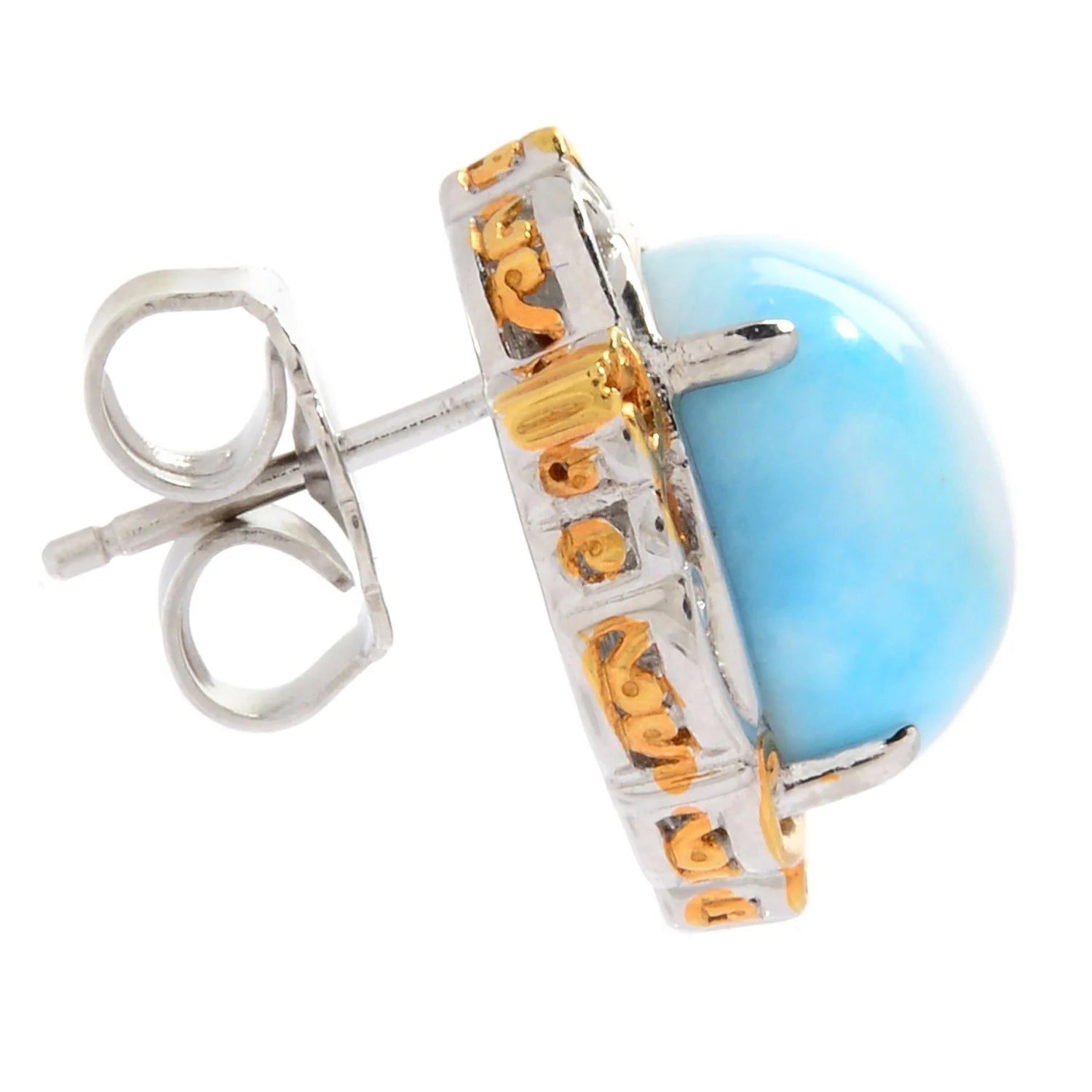 Gems en Vogue Round Hemimorphite Stud Earrings
