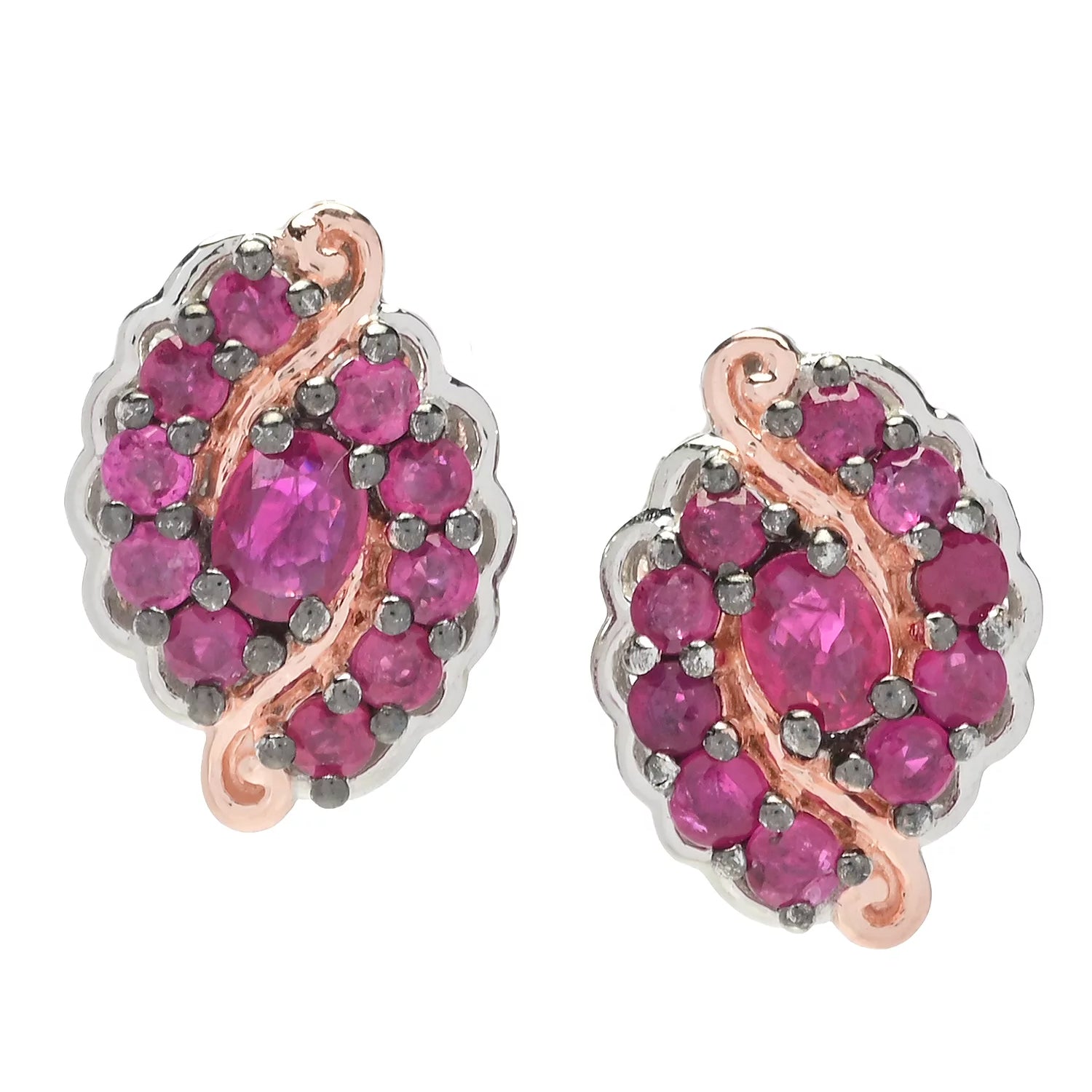 Gems en Vogue 1.79ctw Tanzanian Ruby Stud Earrings