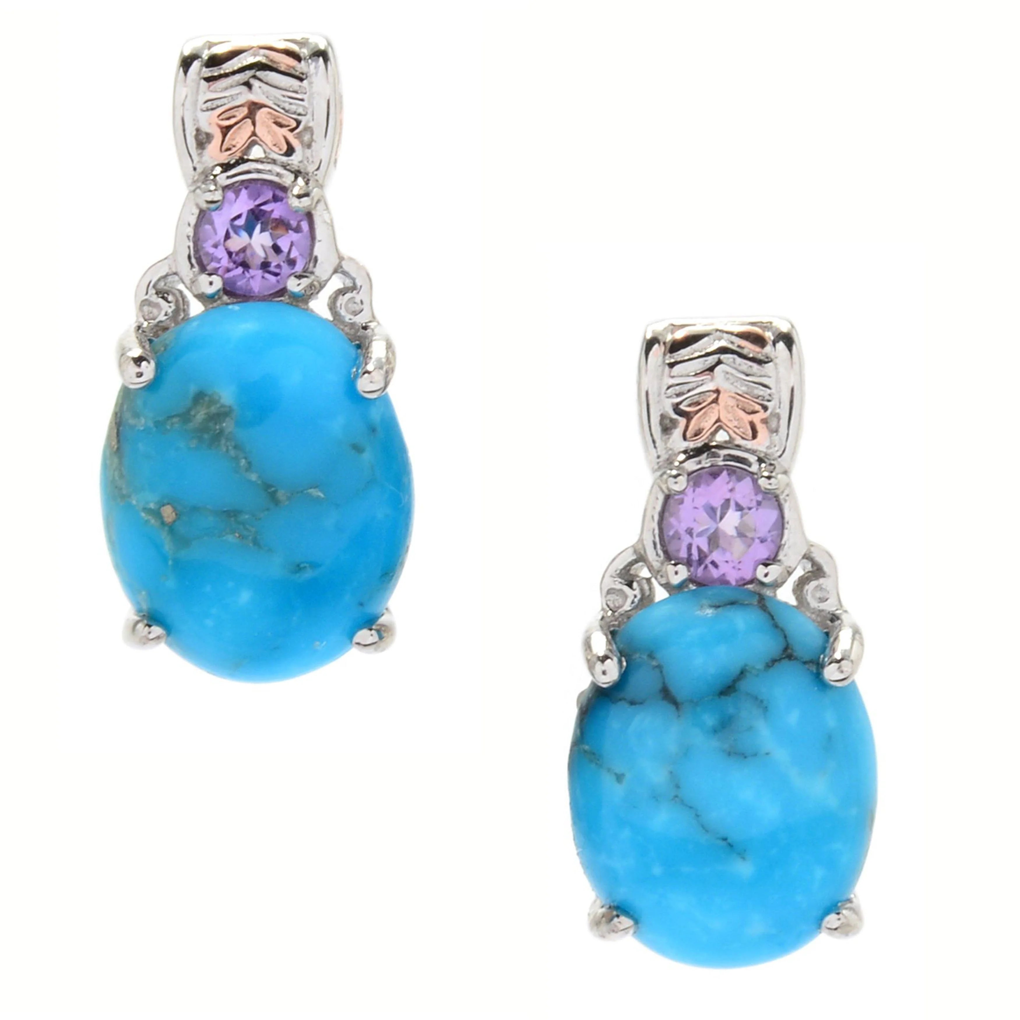 Gems en Vogue Kaolin Turquoise & Gemstone Stud Earrings