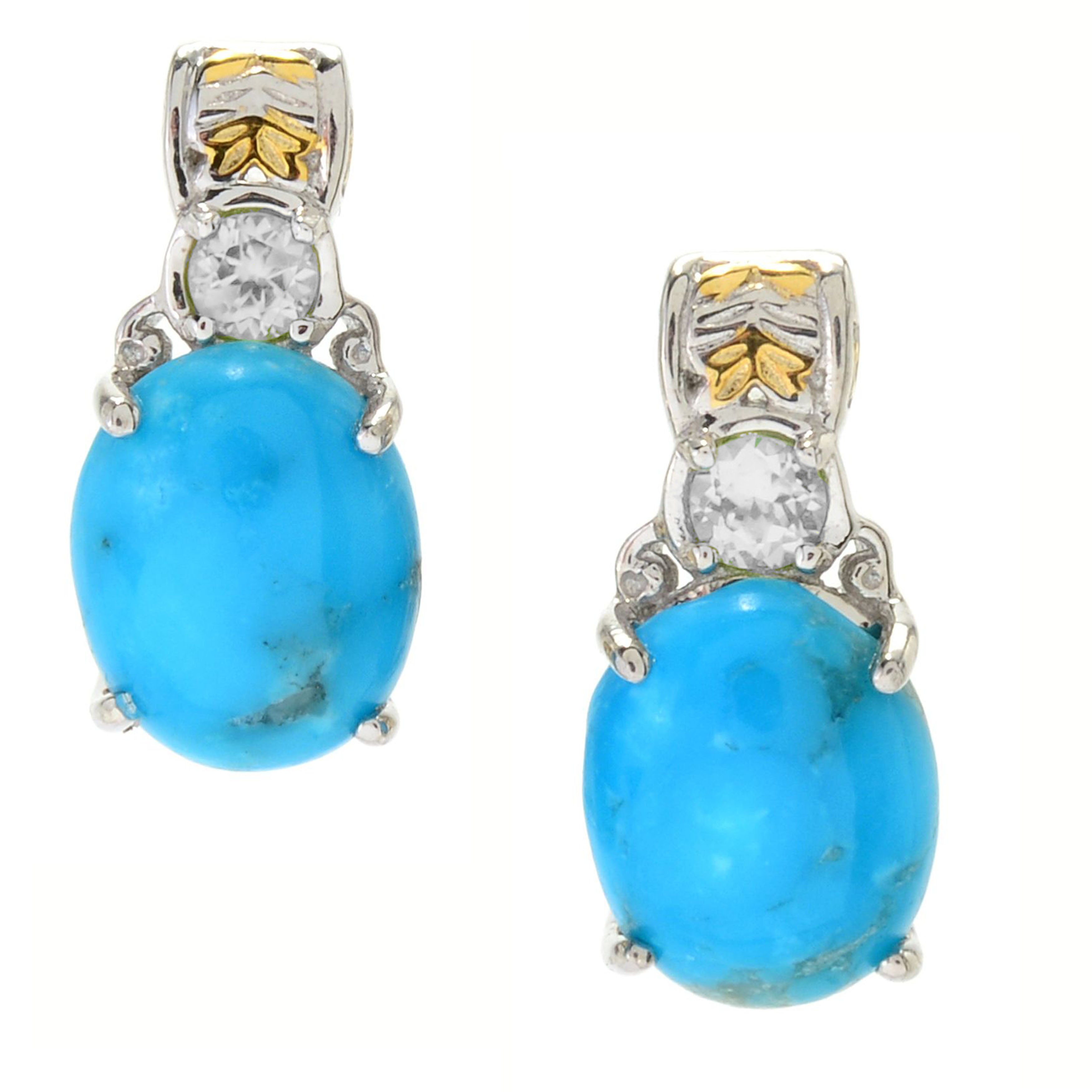 Gems en Vogue Kaolin Turquoise & Gemstone Stud Earrings
