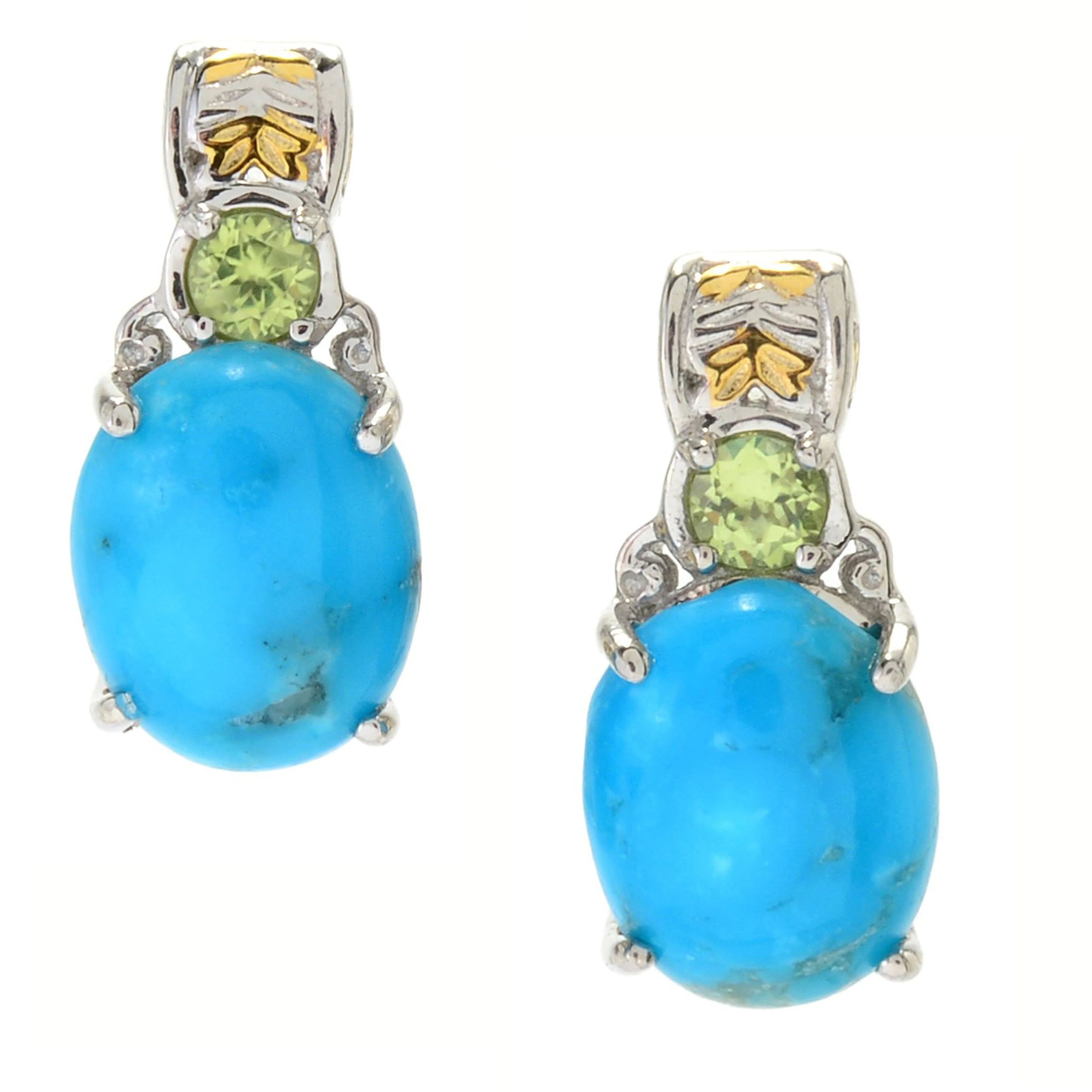 Gems en Vogue Kaolin Turquoise & Gemstone Stud Earrings