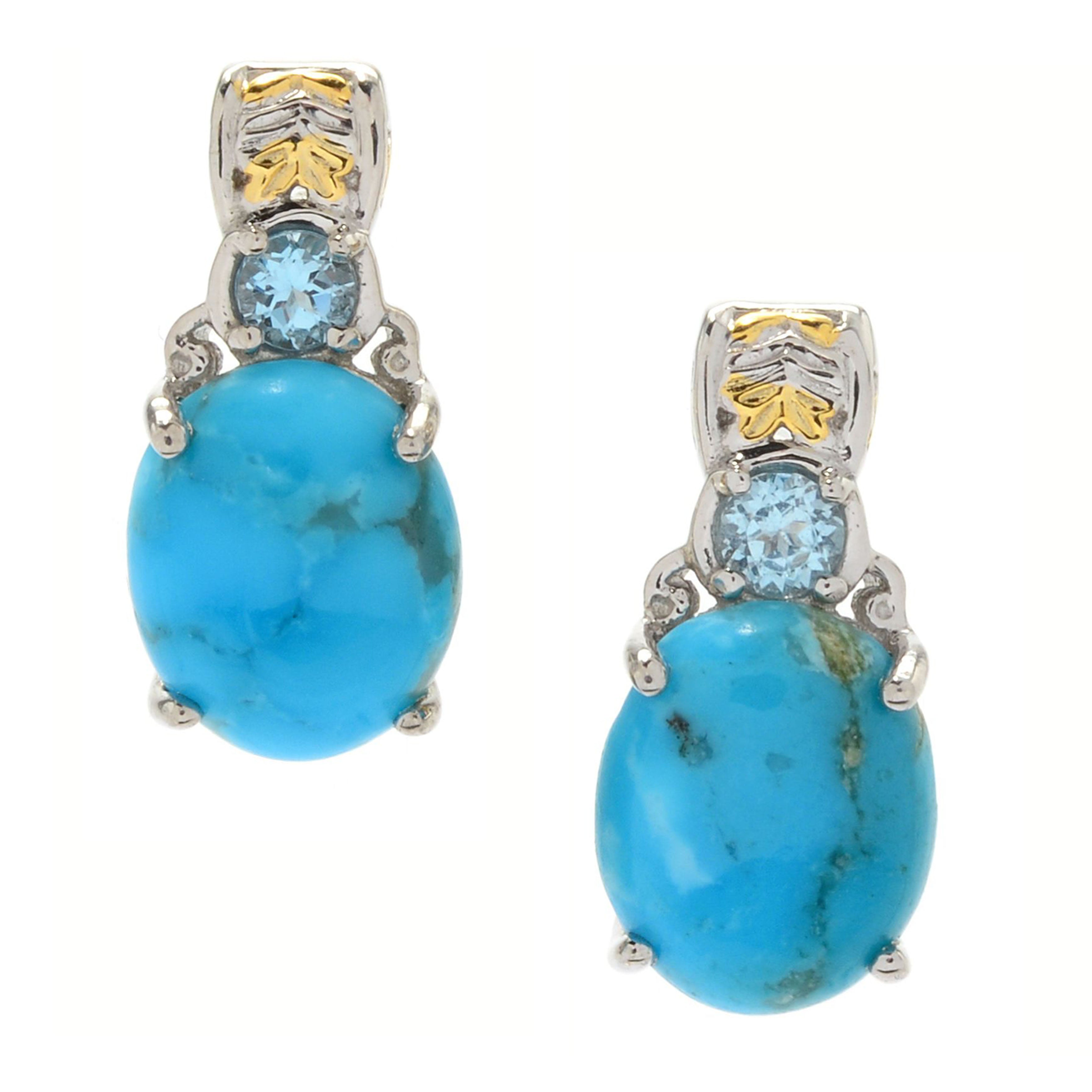 Gems en Vogue Kaolin Turquoise & Gemstone Stud Earrings
