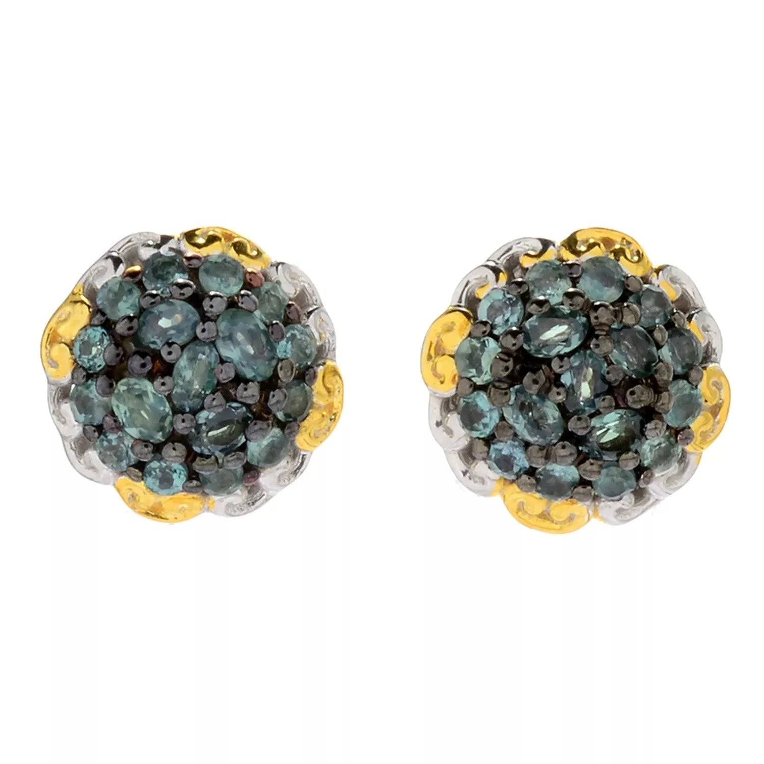 Gems en Vogue 0.91ctw Alexandrite Cluster Stud Earrings