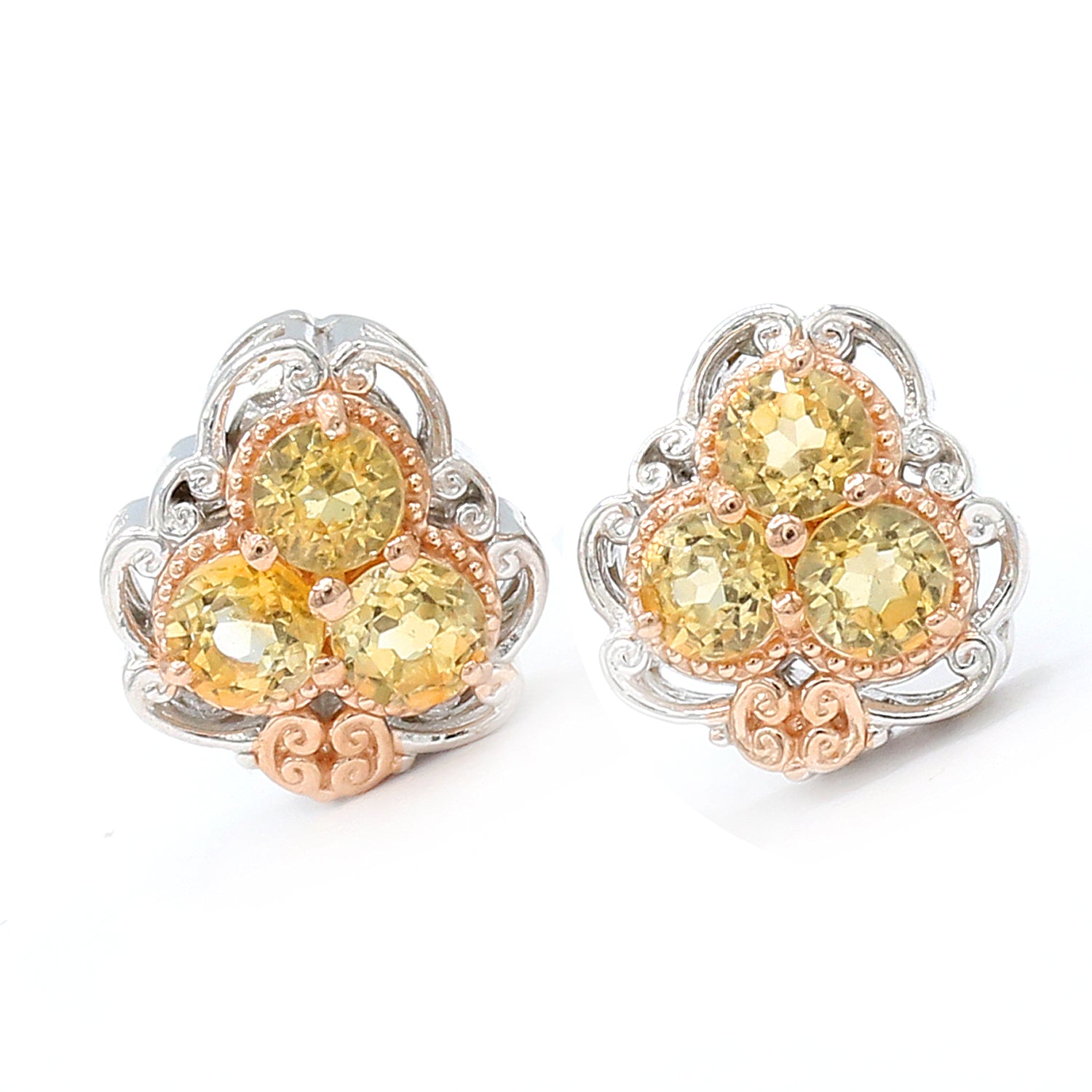 Gems en Vogue 1.32ctw Imperial Topaz Stud Earrings