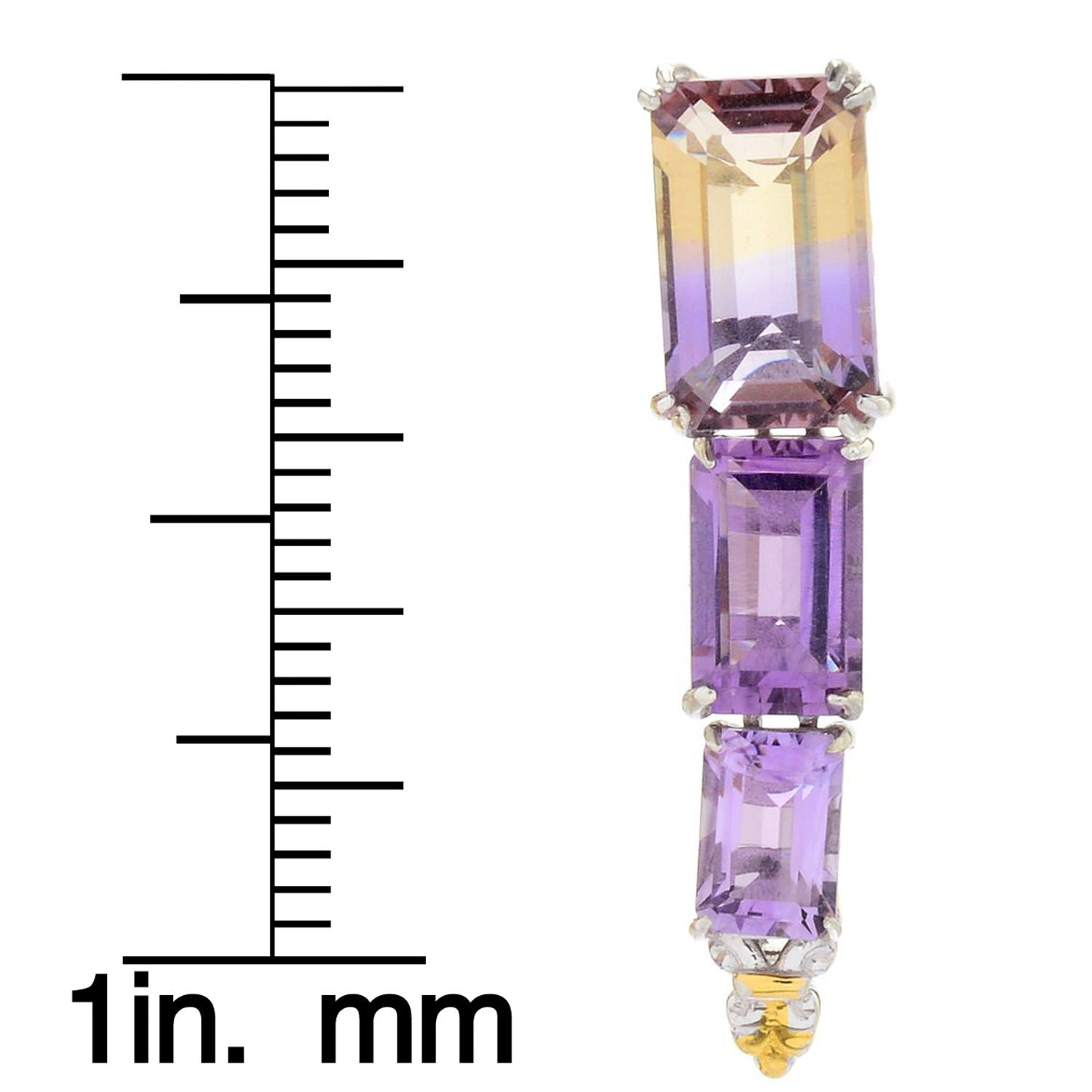 Gems en Vogue 7.10ctw Ametrine & Choice of Gemstone Drop Earrings