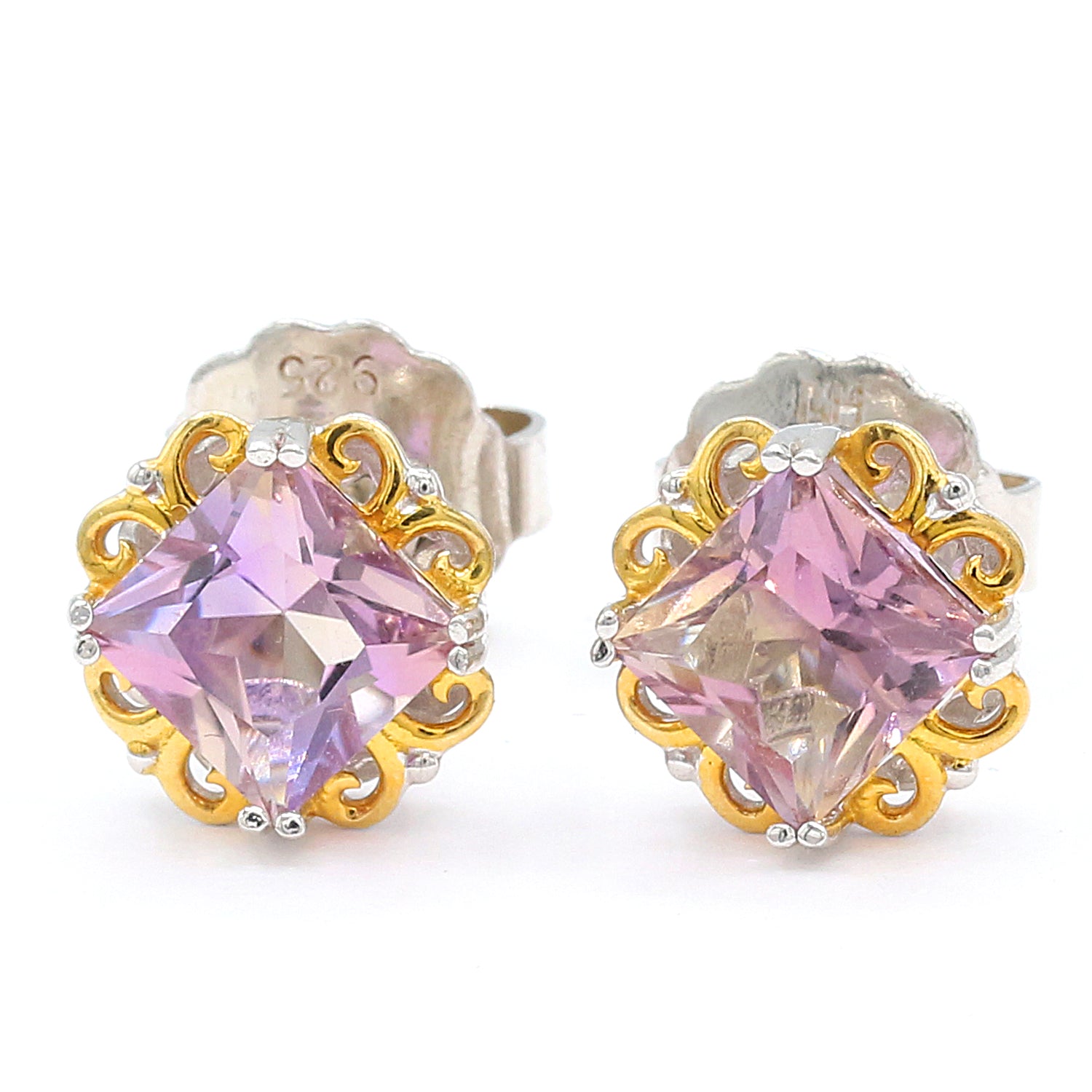 Gems en Vogue 3.30ctw Ametrine Stud Earrings