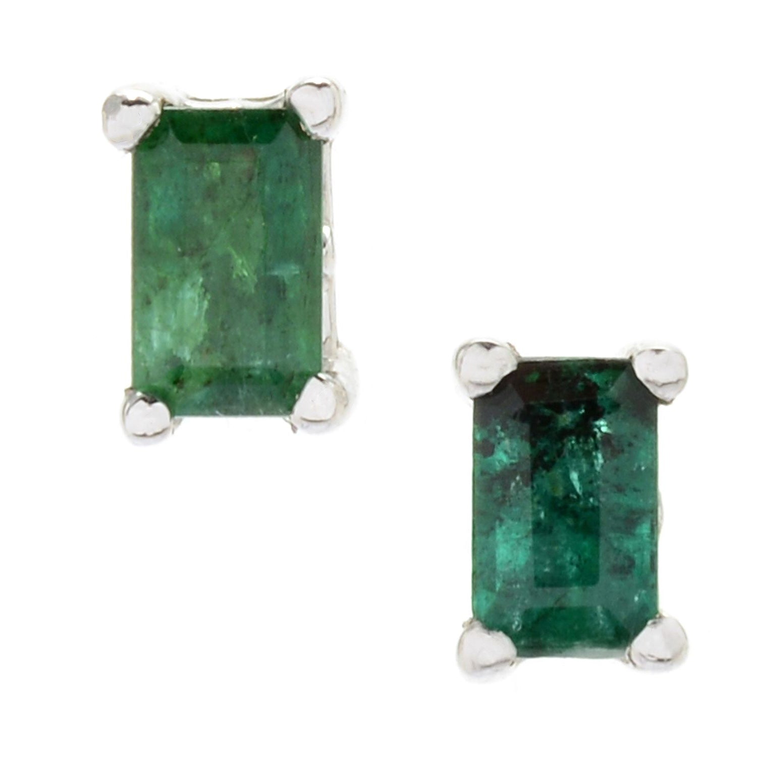 Gems en Vogue 0.60ctw Choice of Emerald Cut Precious Gemstones Stud Earrings