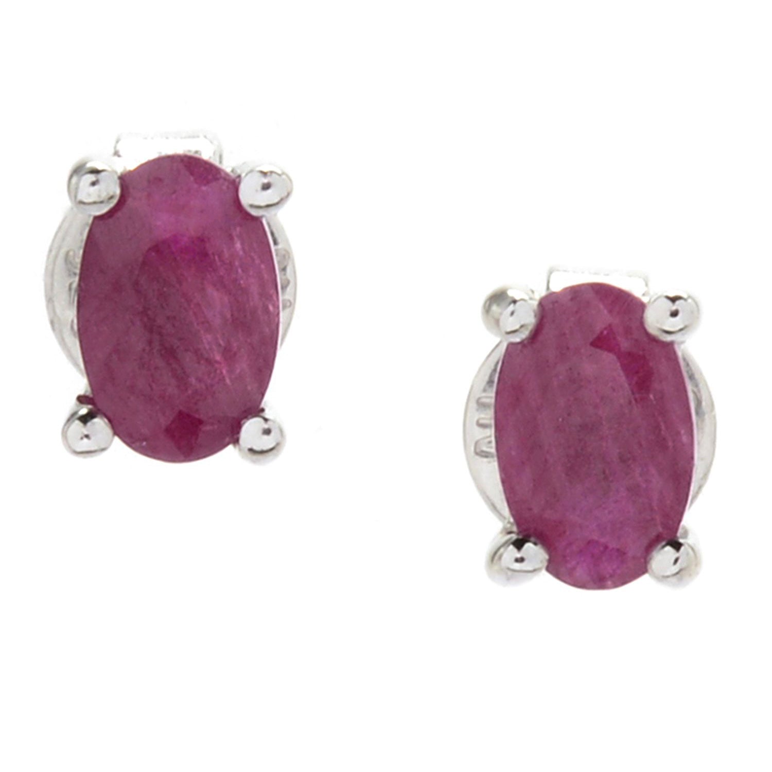 Gems en Vogue 1ctw Choice of Oval Precious Gemstones Stud Earrings