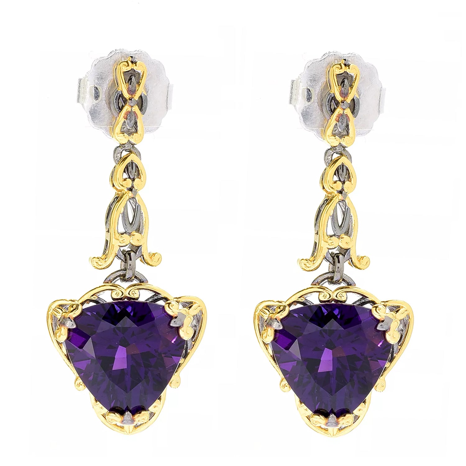 Gems en Vogue 8.00ctw Namibian Amethyst Drop Earrings