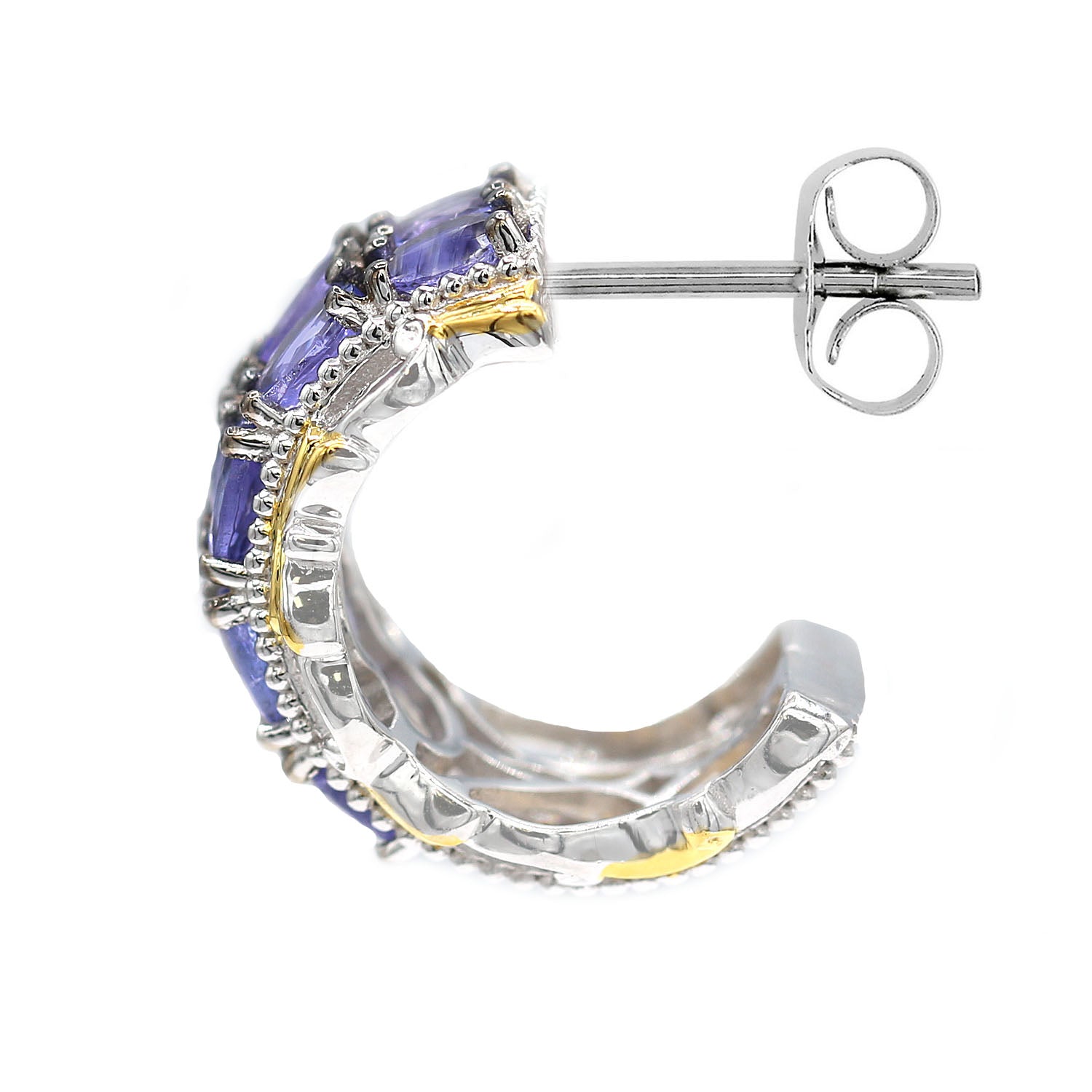 Gems en Vogue 4.00ctw Tanzanite Hoop Earrings