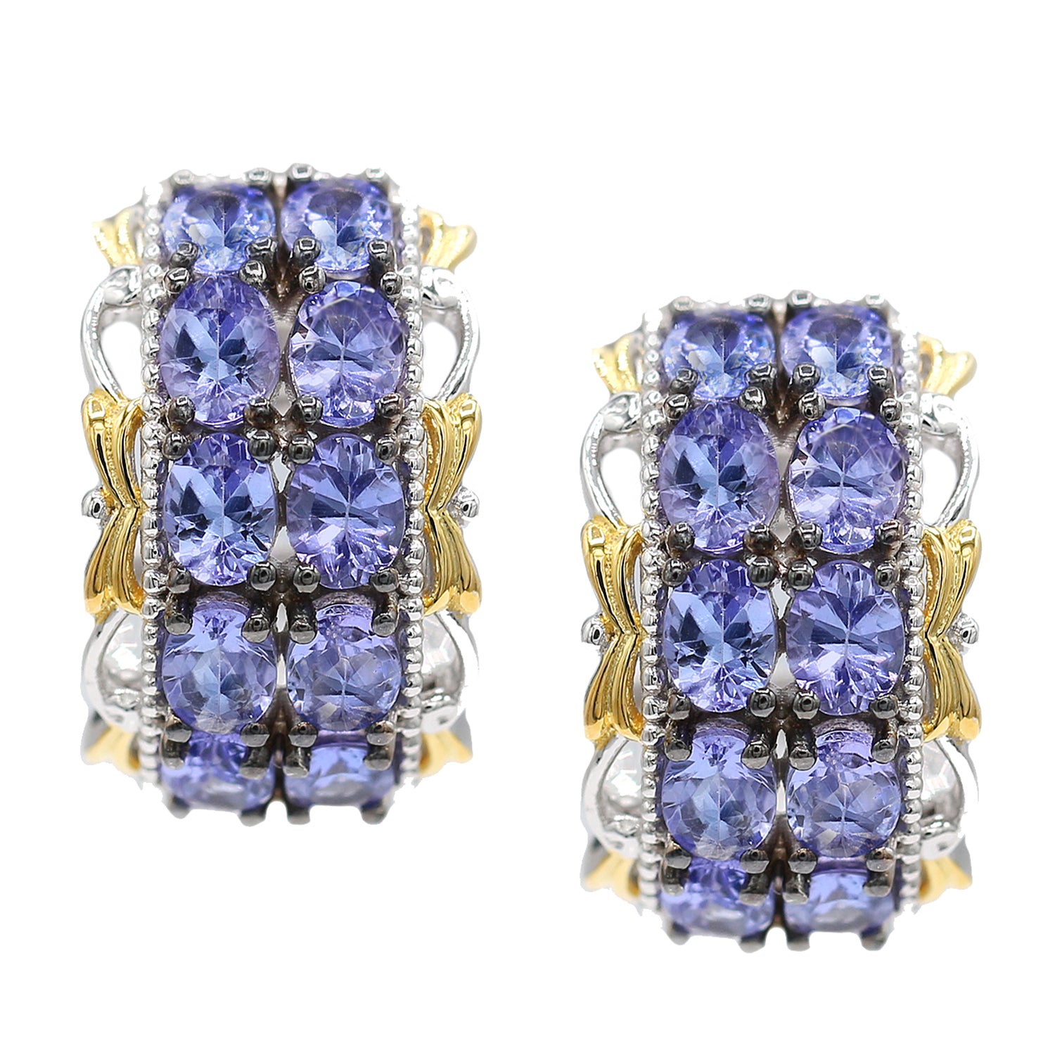 Gems en Vogue 4.00ctw Tanzanite Hoop Earrings