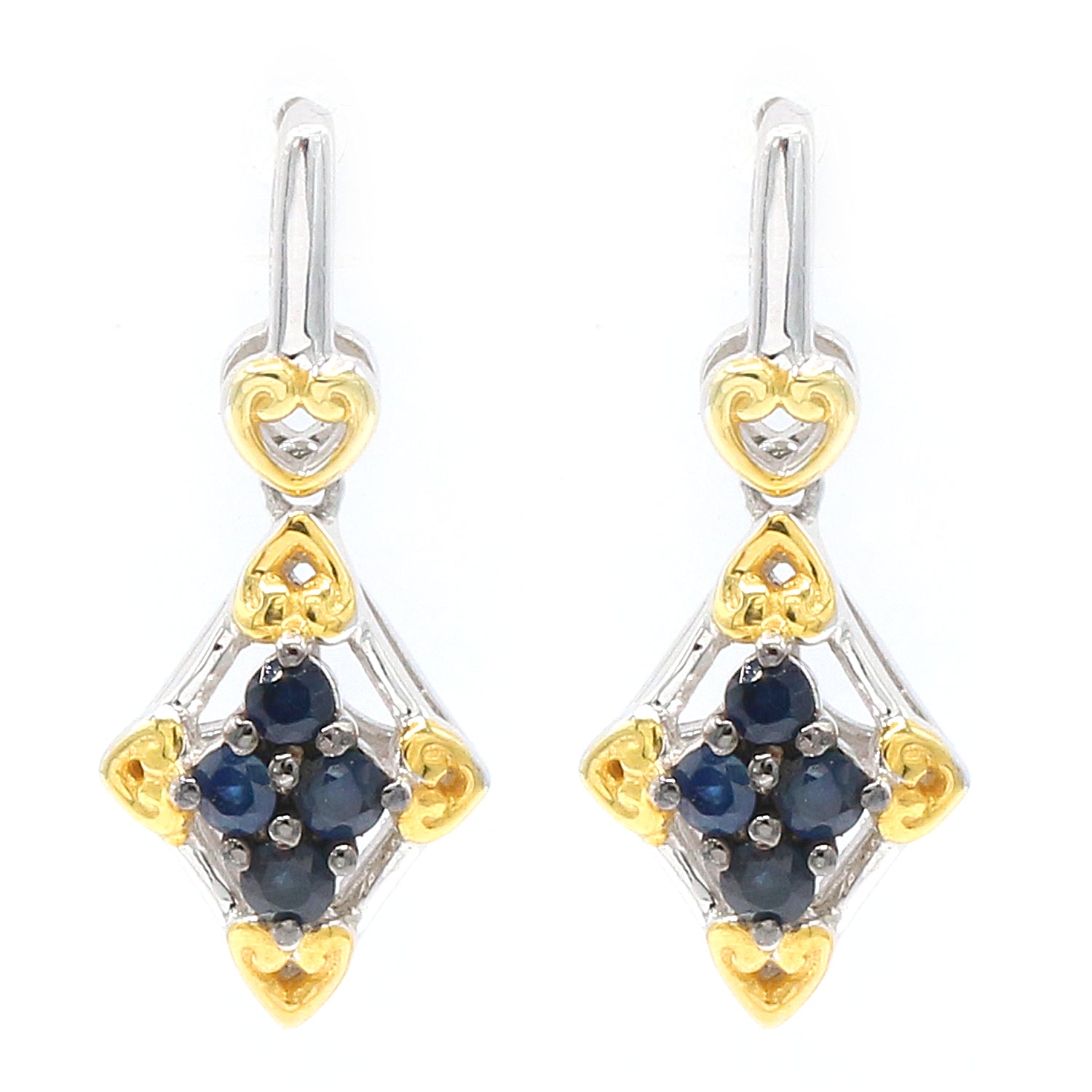 Gems en Vogue 0.24ctw Blue Sapphire Drop Earrings