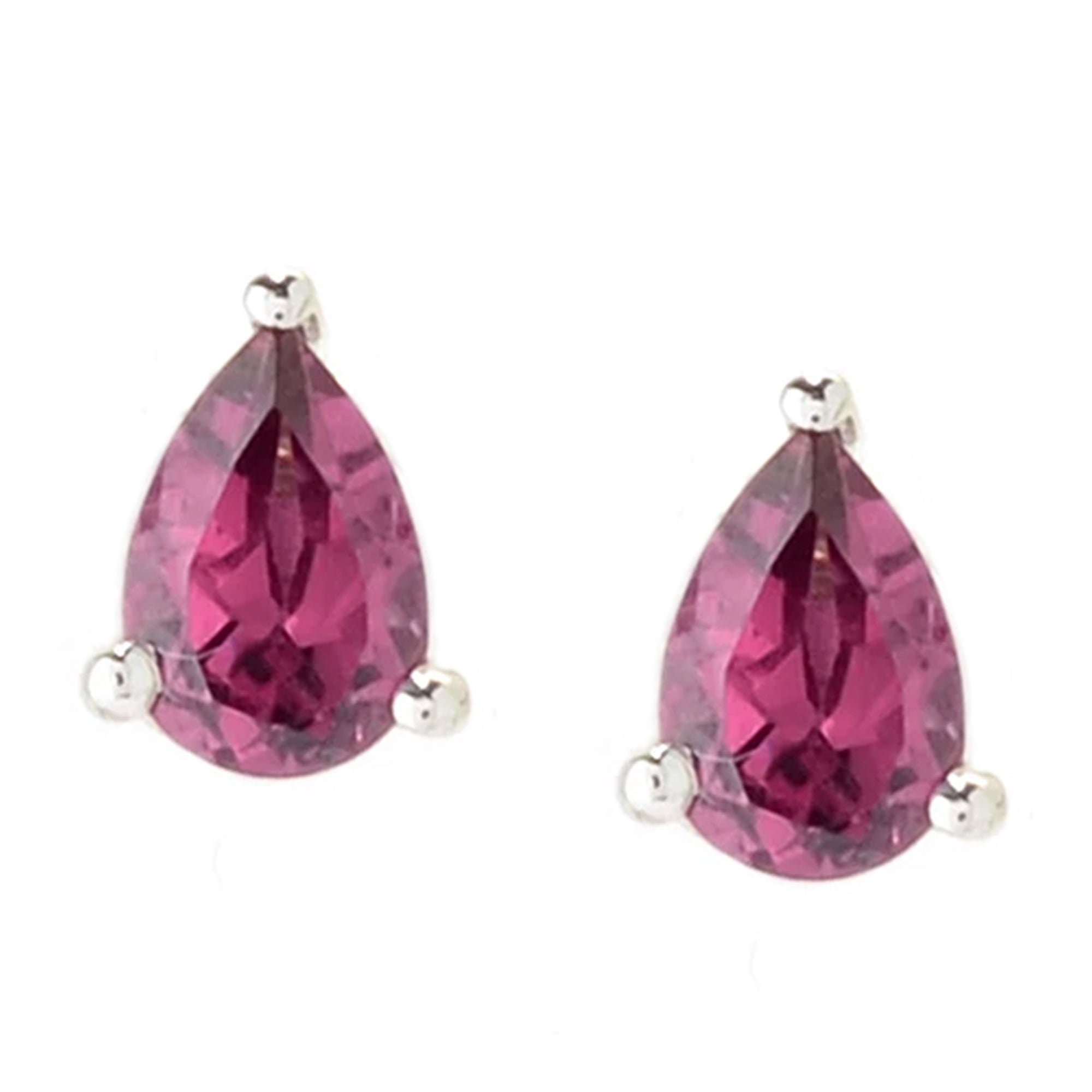 Gems en Vogue 1.00ctw Pear Shape Rose Garnet Stud Earrings