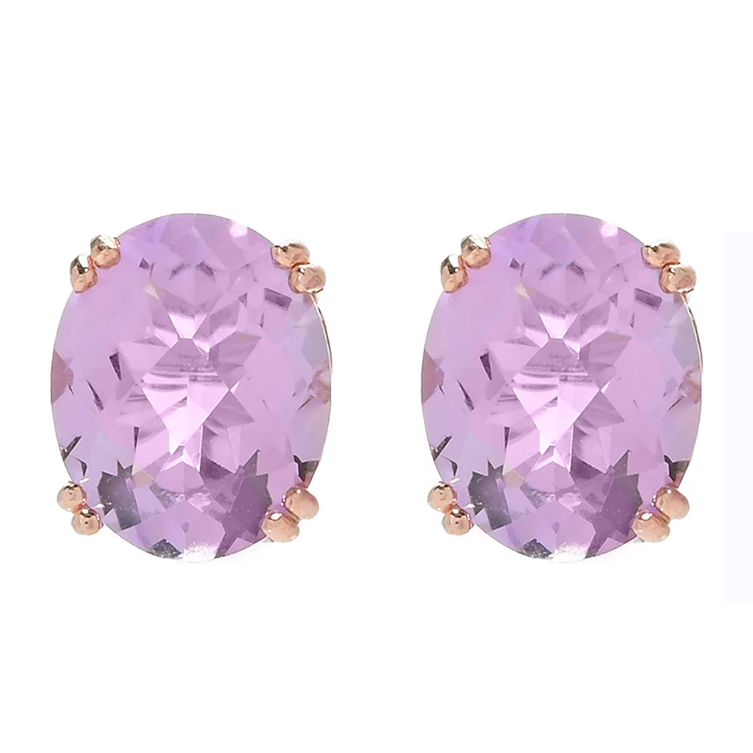 Gems en Vogue 5.00ctw Pink Amethyst Stud Earrings