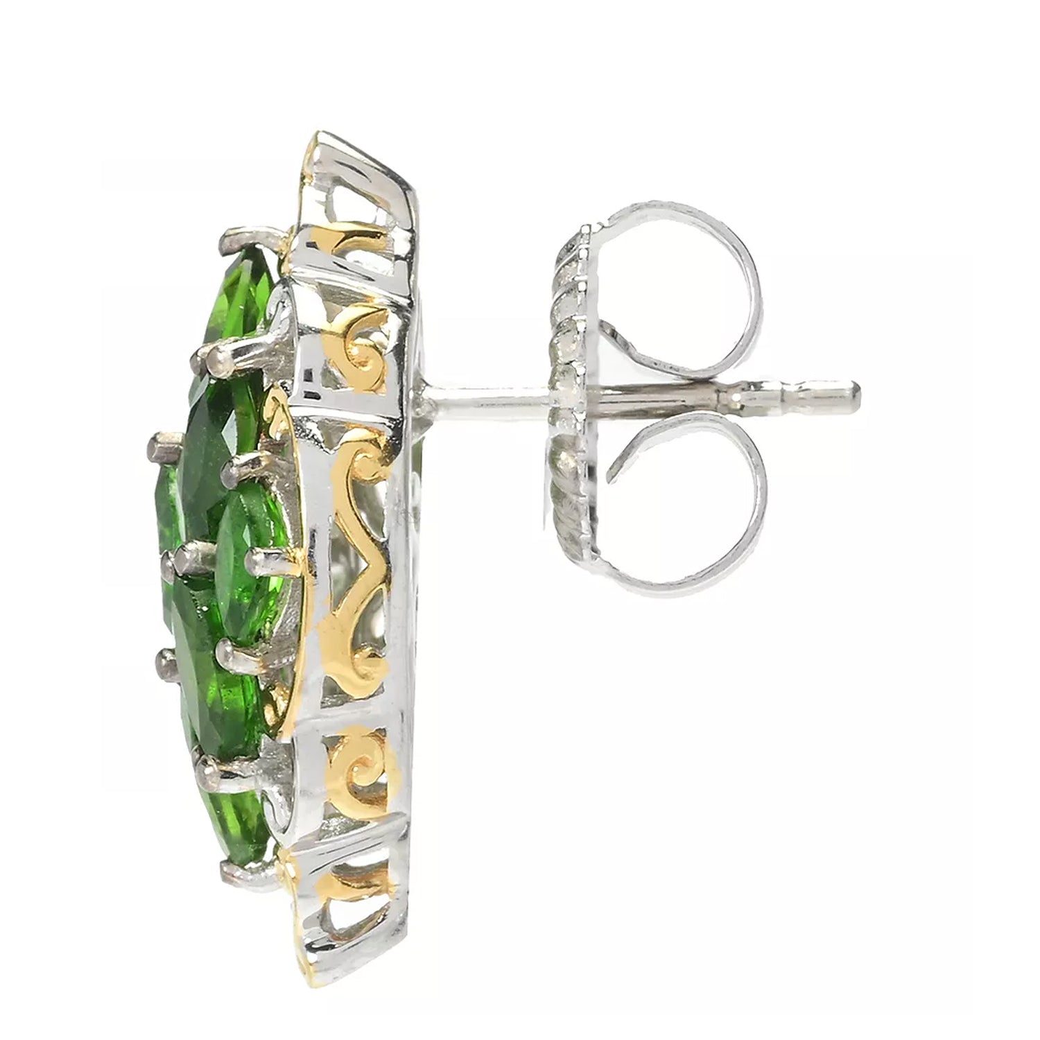 Gems en Vogue 2.60ctw Chrome Diopside Cluster Earrings