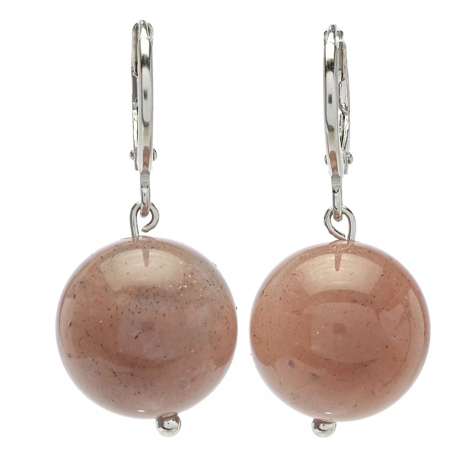 Gems en Vogue Chocolate Moonstone Bead Drop Earrings