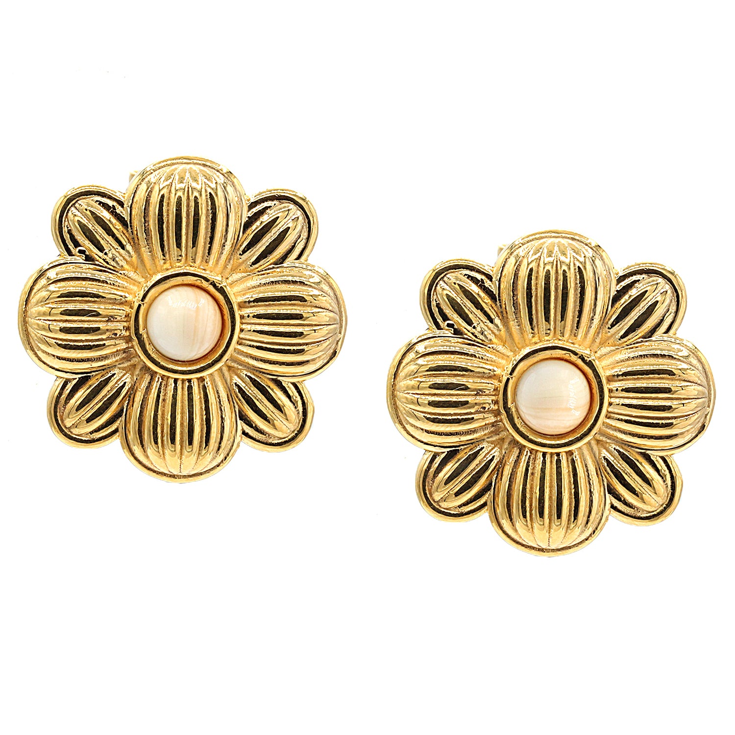 Gems en Vogue 999 Silver Conch Shell Flower Earrings