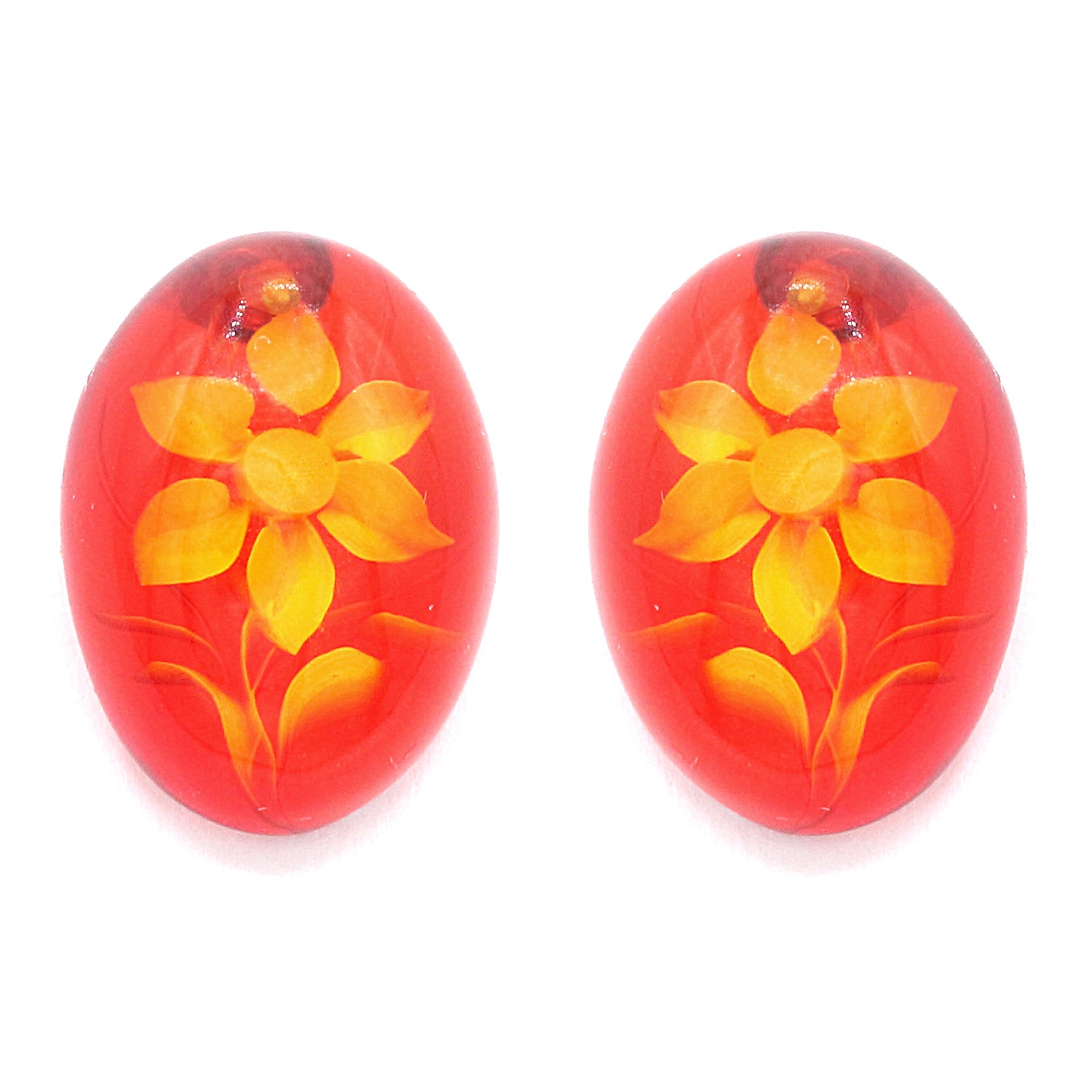 Gems en Vogue Amber Flower Stud Earrings