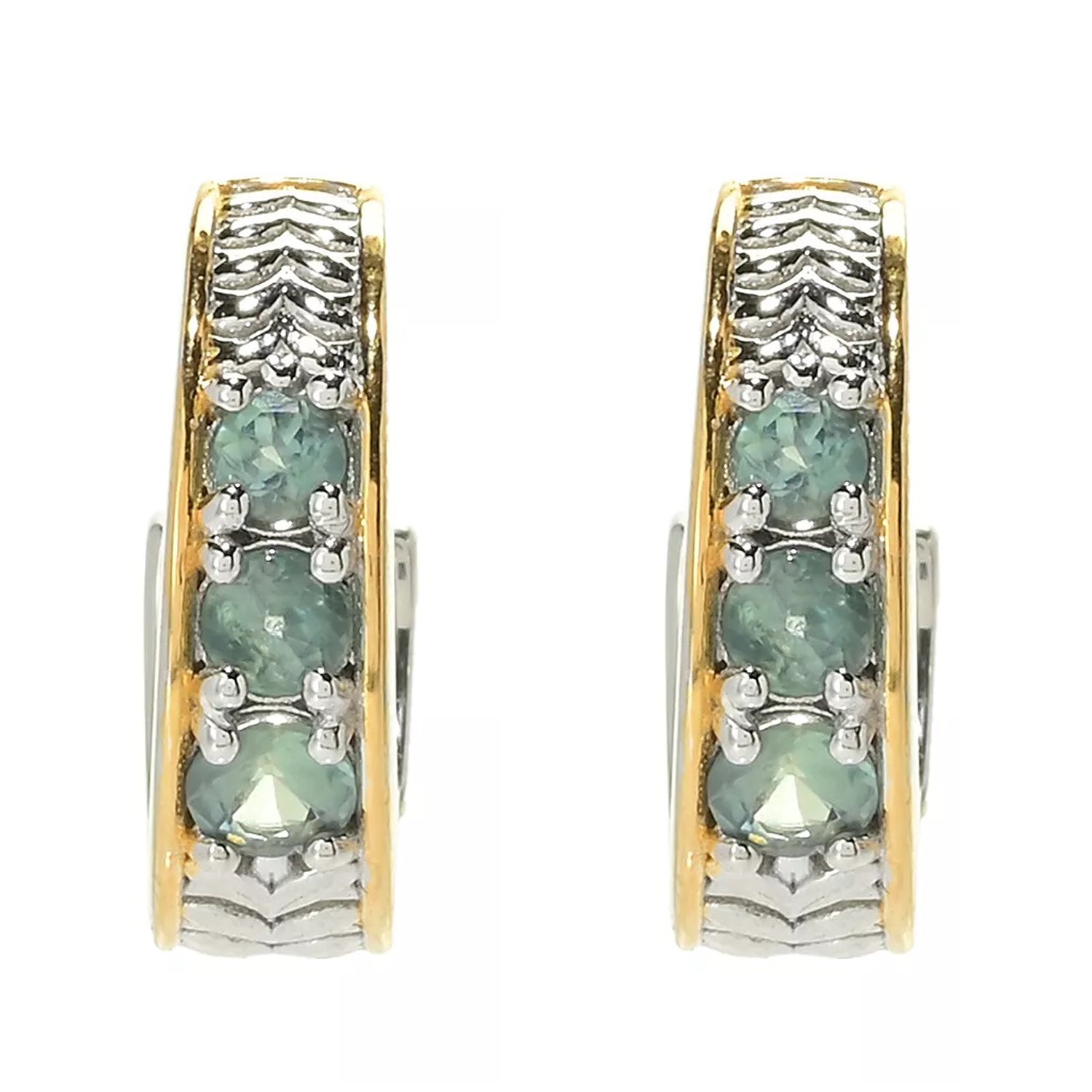 Gems en Vogue 0.76ctw Alexandrite Hoop Earrings