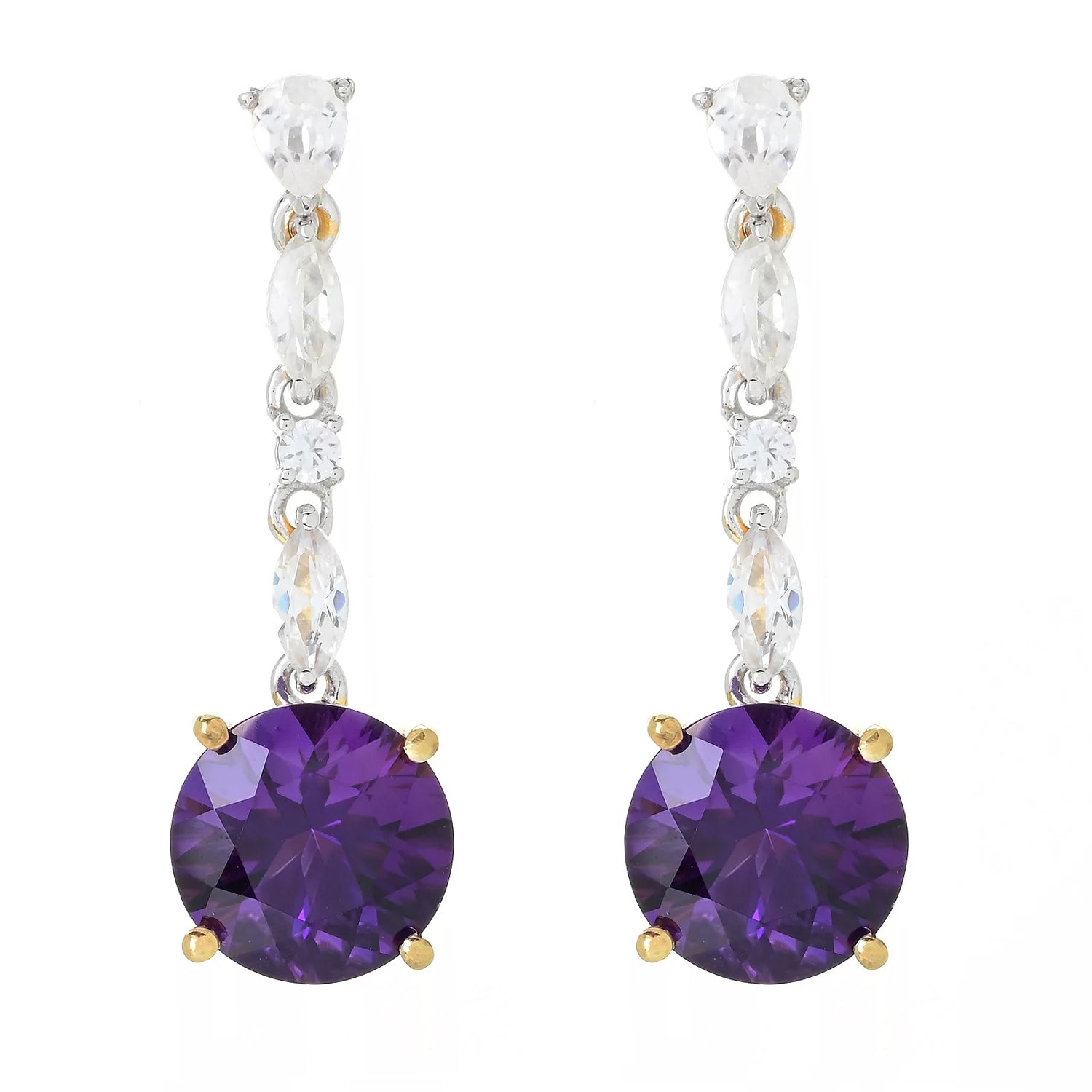 Store New 2.34ctw Oval Amethyst Stud Earrings 14k Yellow Gold February Birthstone