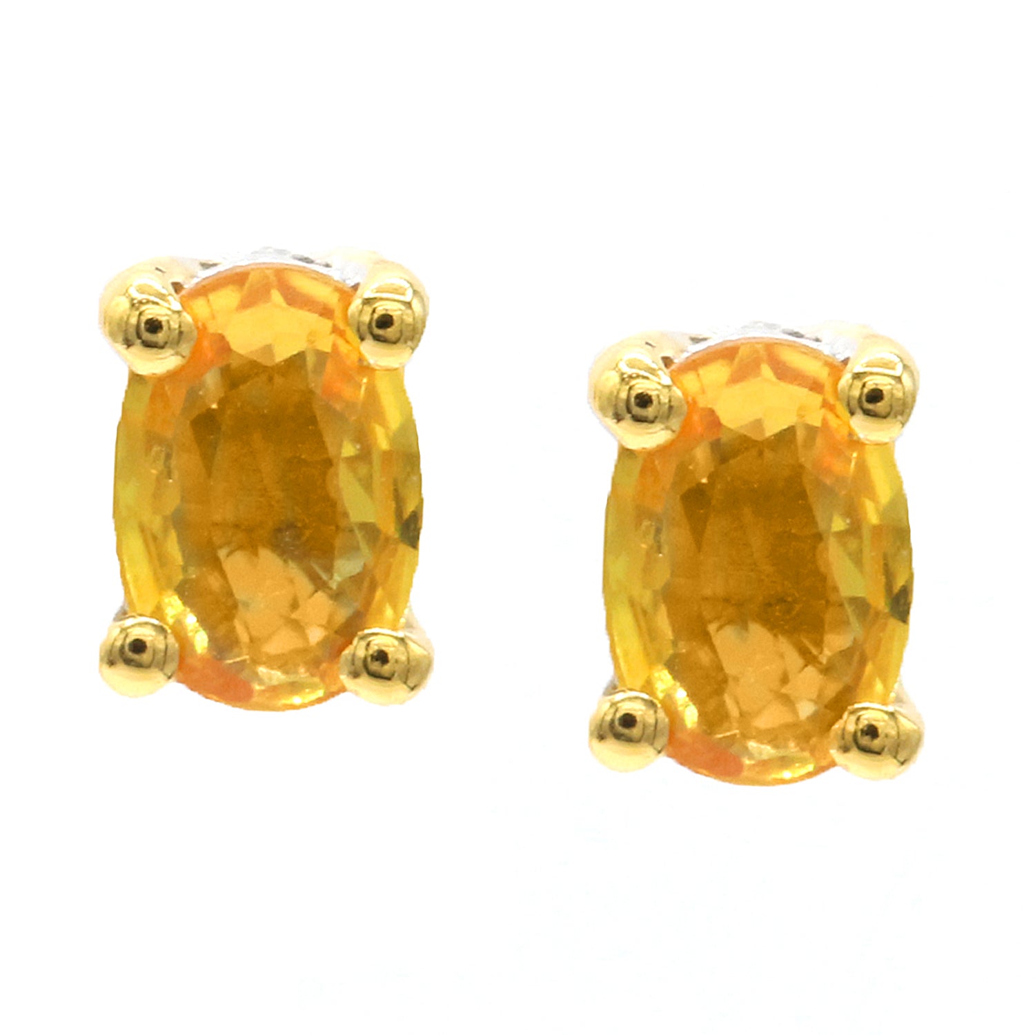 Gems en Vogue 1.40ctw Yellow Sapphire Stud Earrings