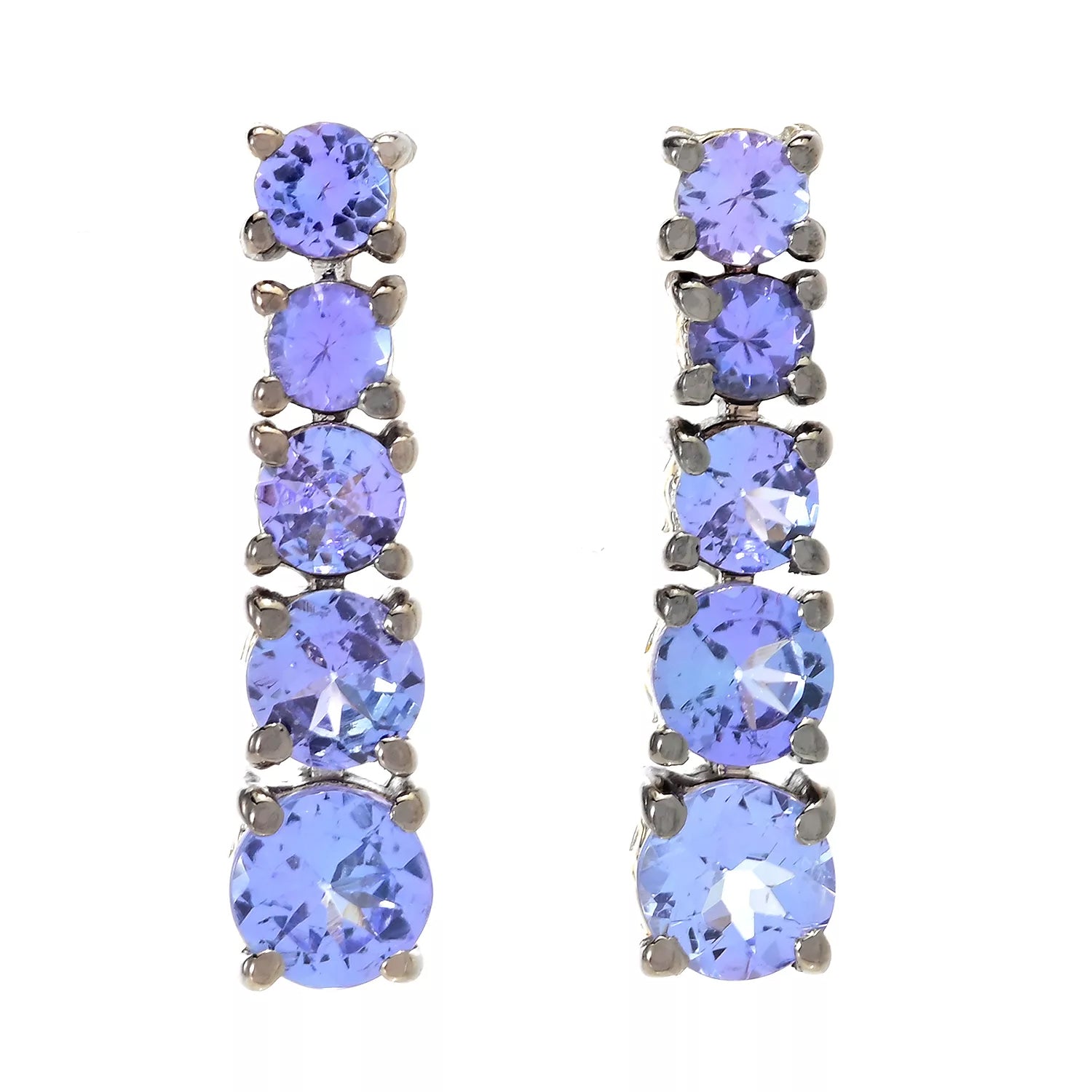 Gems en Vogue 2.09ctw Graduated Tanzanite Earrings