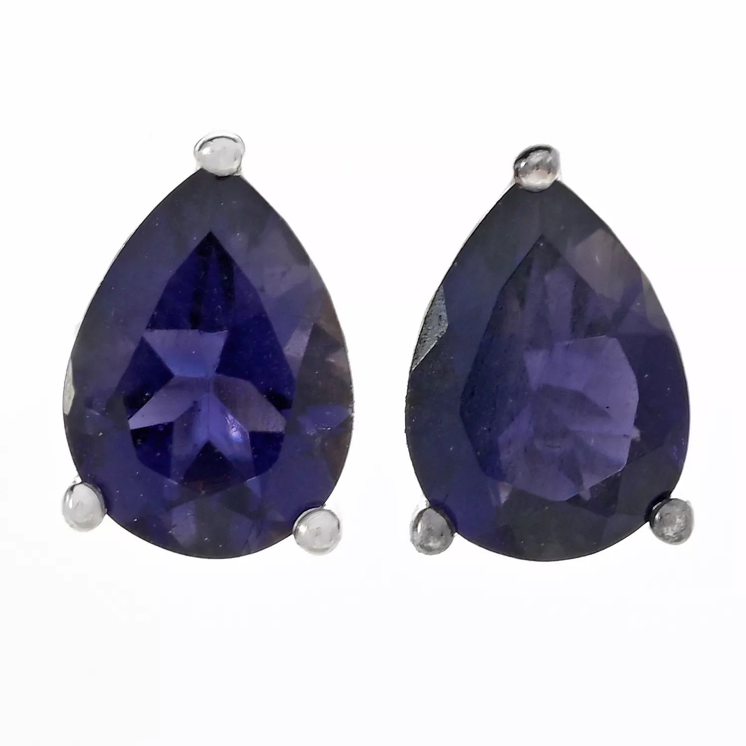 Gems en Vogue 1.64ctw Pear Iolite Stud Earrings