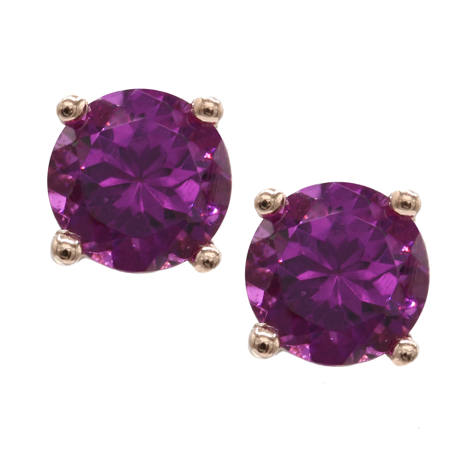 Gems en Vogue 1.30ctw Round Purple Garnet Stud Earrings