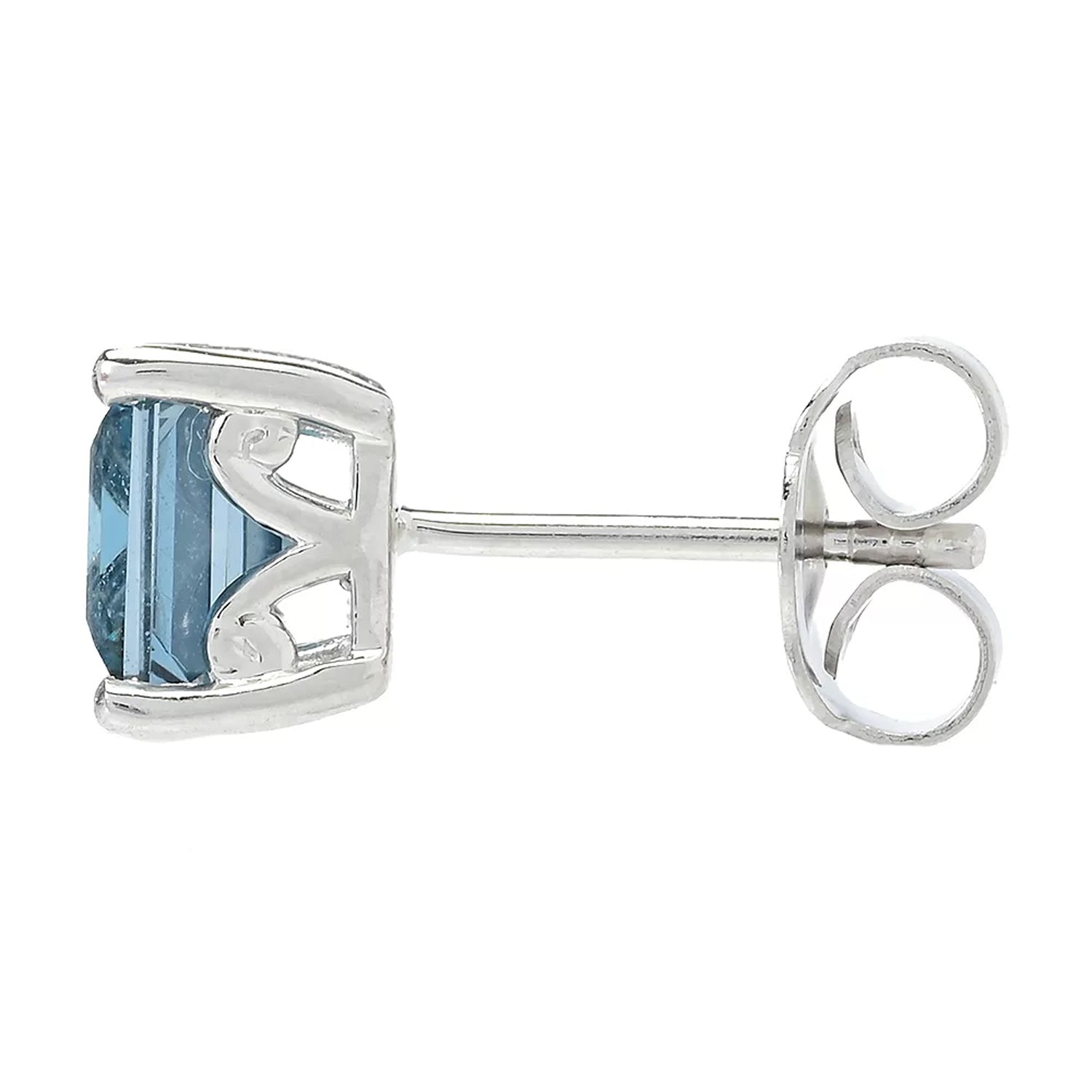 Gems en Vogue 2.80ctw Square London Blue Topaz Earrings