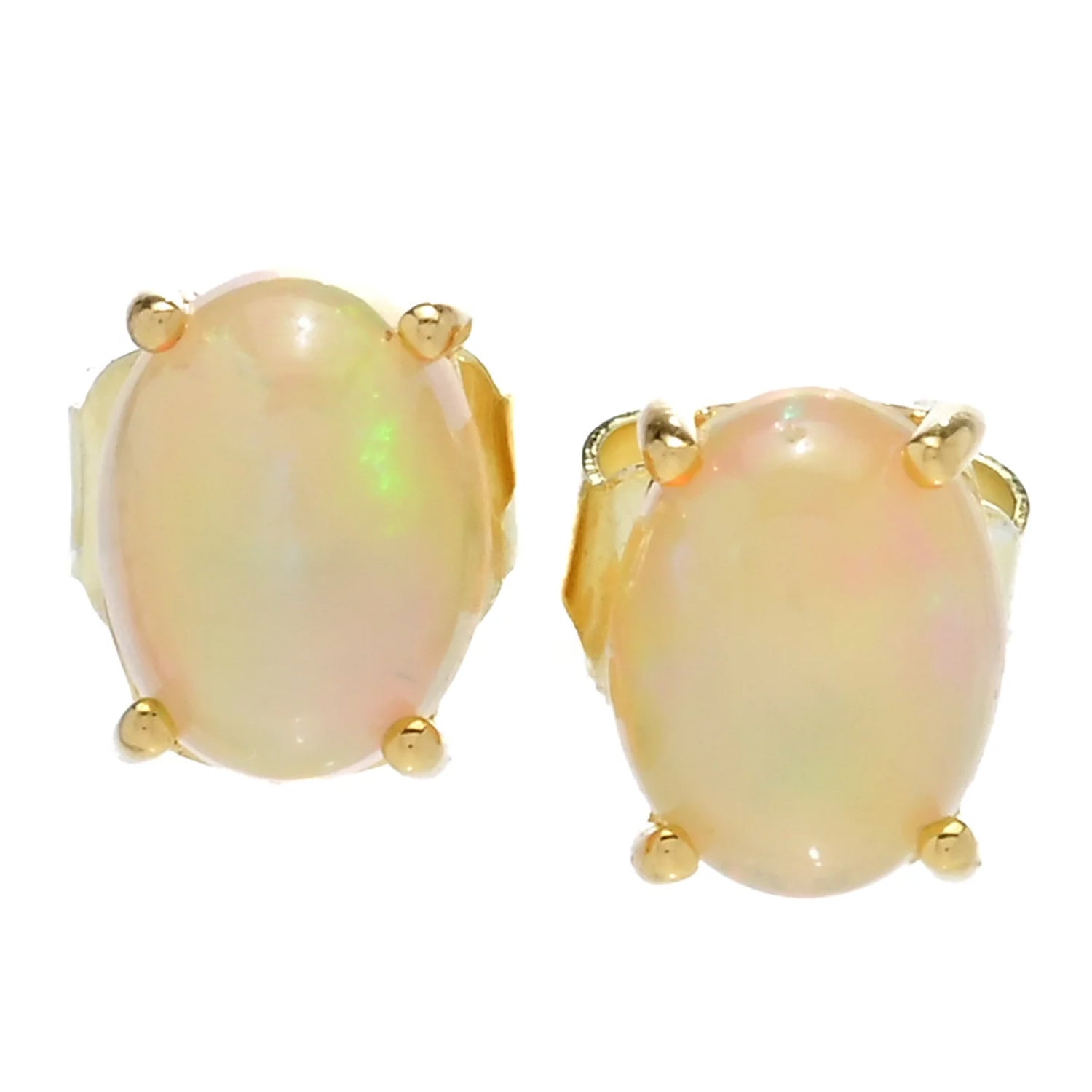 Gems en Vogue Golden Ethiopian Opal Stud Earrings