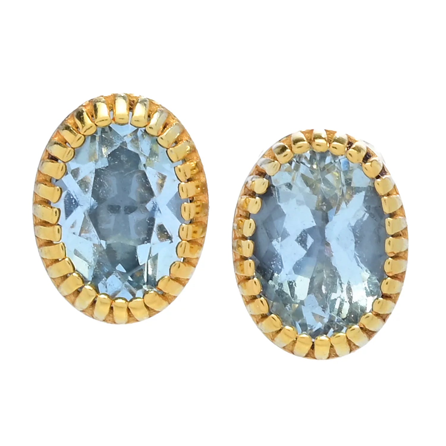 Gems en Vogue 1.24ctw Santa Maria Aquamarine Stud Earrings