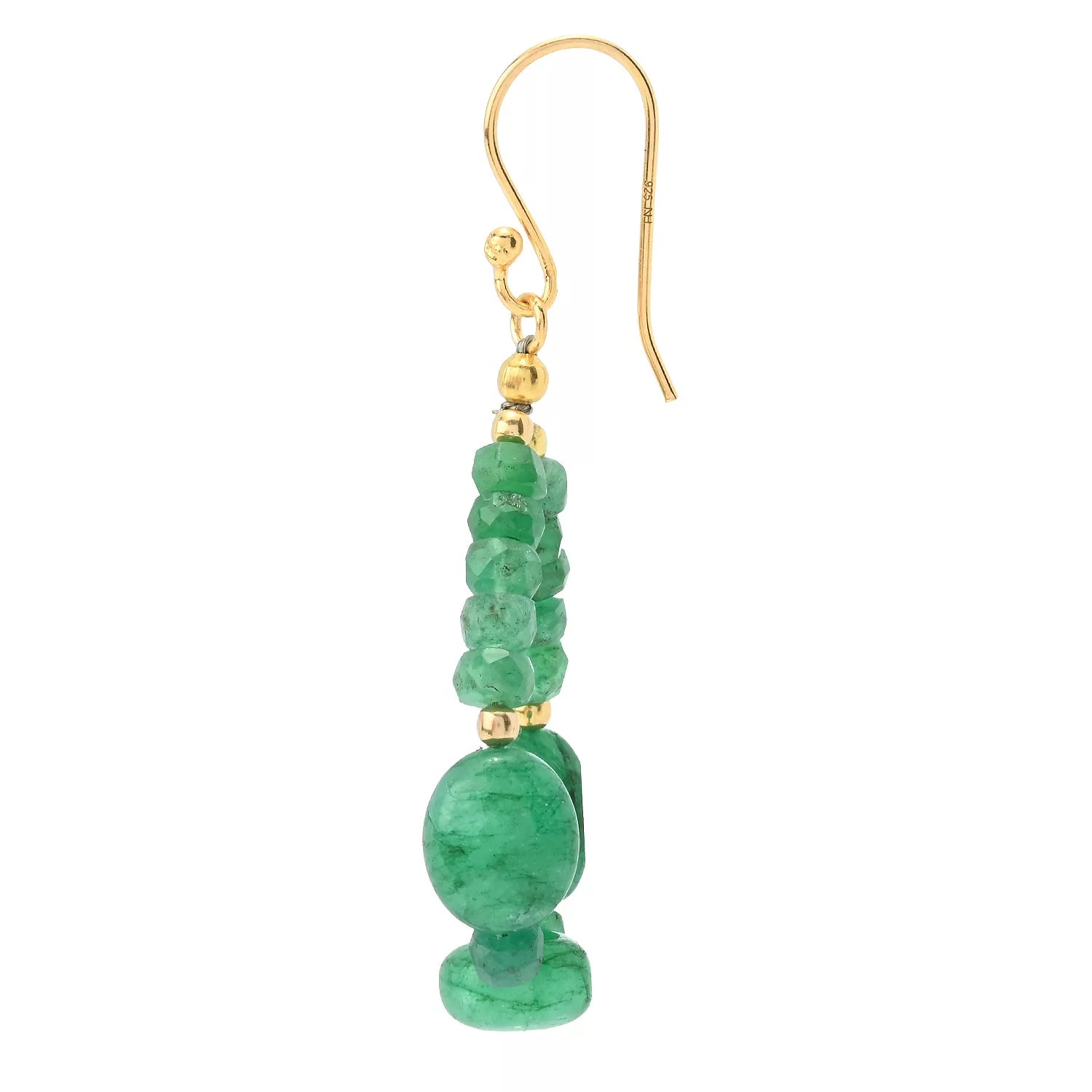 Gems en Vogue Emerald Tumbled Bead Drop Earrings