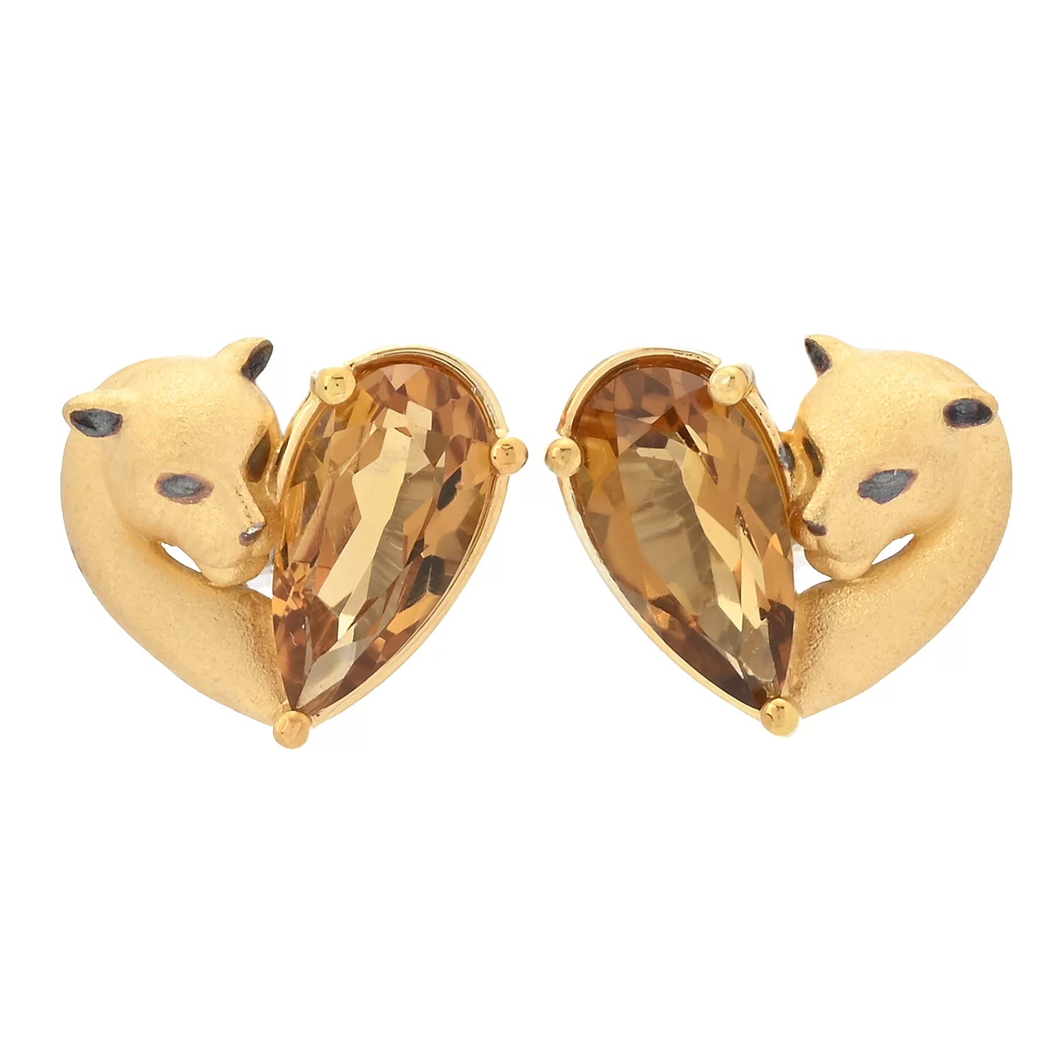 Gems en Vogue 3.40ctw Citrine Panther Earrings