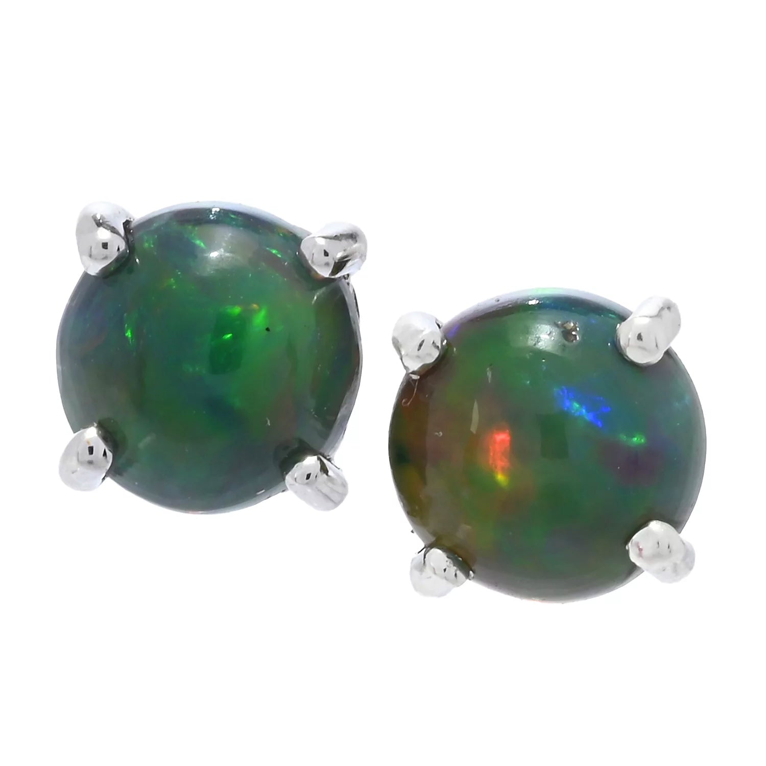 Gems en Vogue Black Ethiopian Opal Stud Earrings