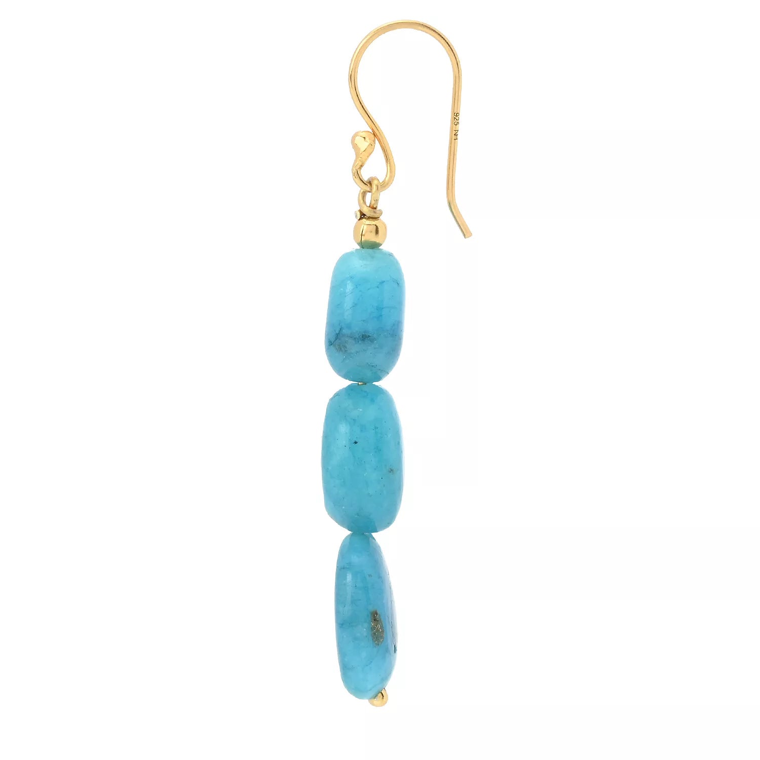 Gems en Vogue Tumbled Bead Aquamarine Drop Earrings