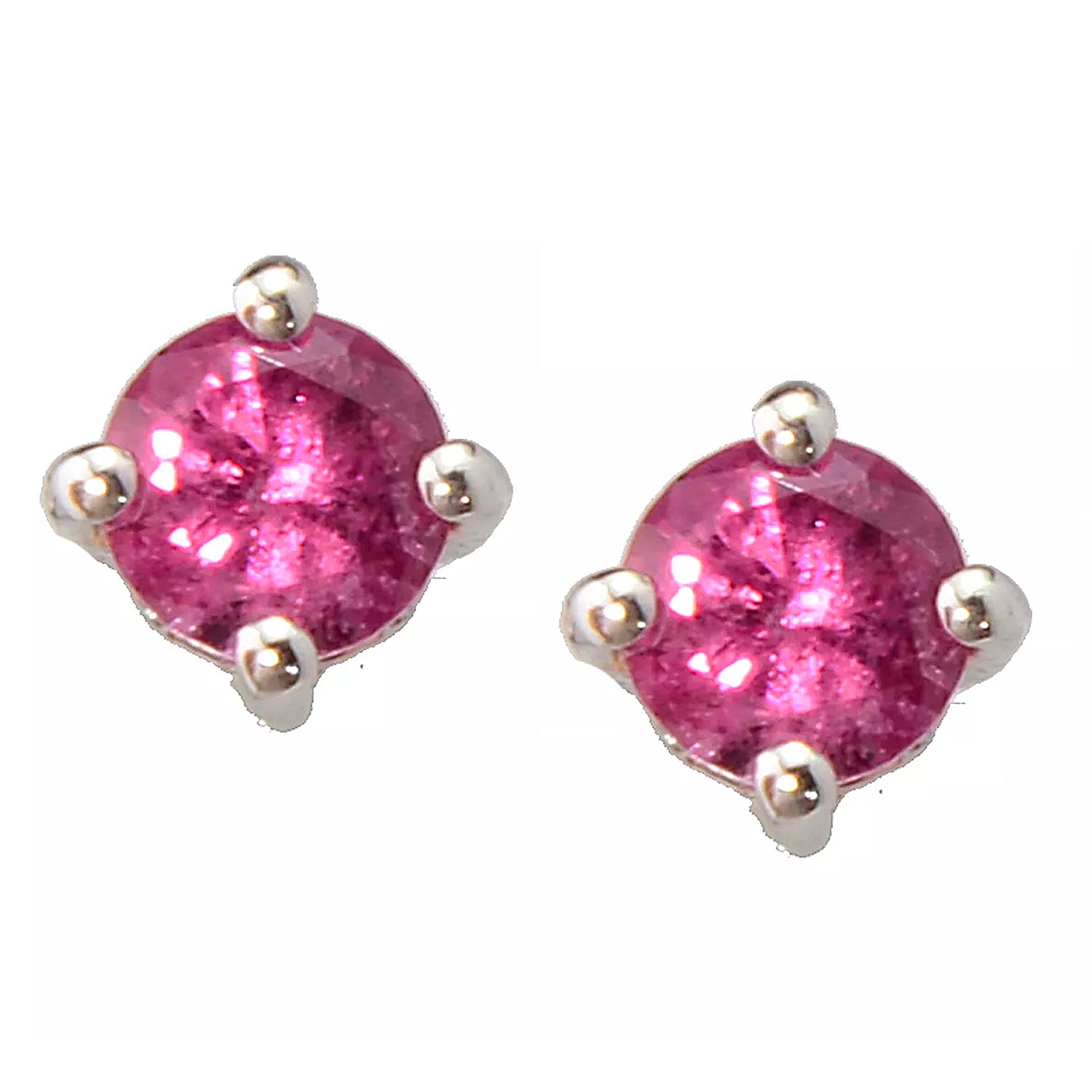 Gems en Vogue 0.67ctw Round Rubellite Stud Earrings