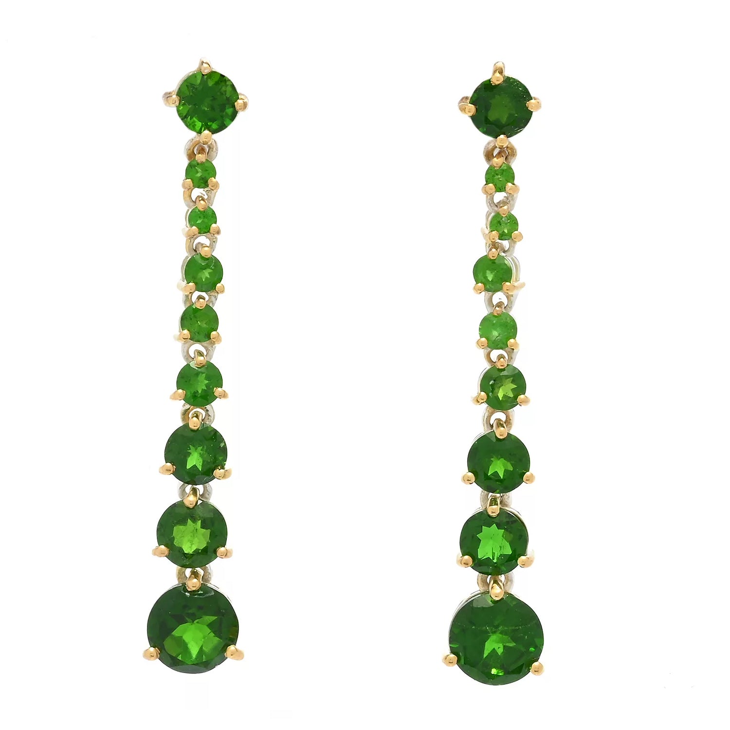 Gems en Vogue 4.43ctw Chrome Diopside Drop Earrings