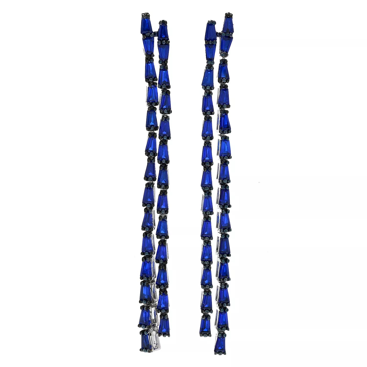 Gems en Vogue 3.88ctw Cobalt Blue Spinel Drop Earrings