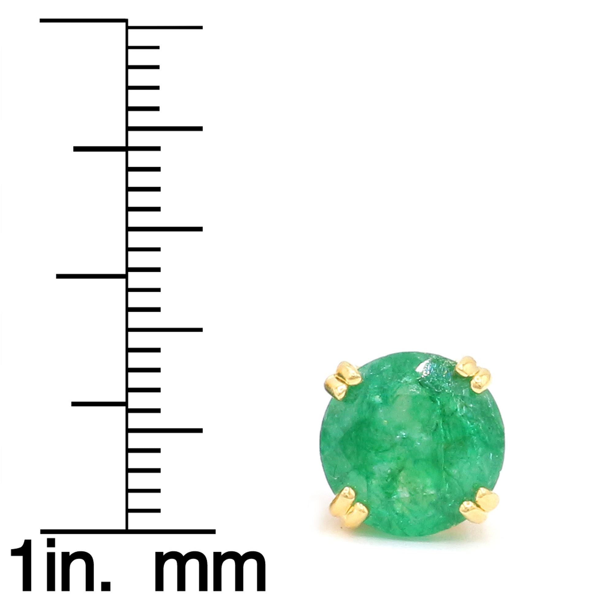 Gems en Vogue 24K Palladium Silver 3.80ctw Round Zambian Emerald Stud Earrings