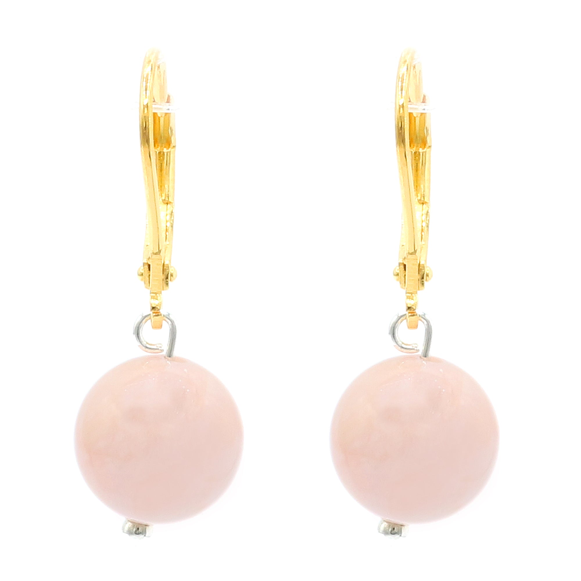 Boucles d'oreilles Gems en Vogue en quartz rose à fermoir oméga